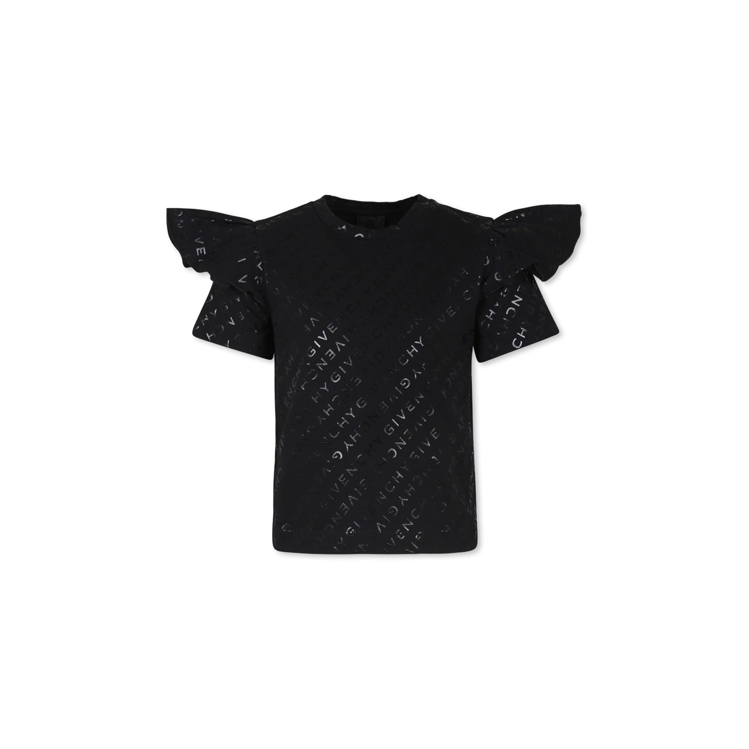 Shop Givenchy Black T-shirt For Girl With Logo In B Nero