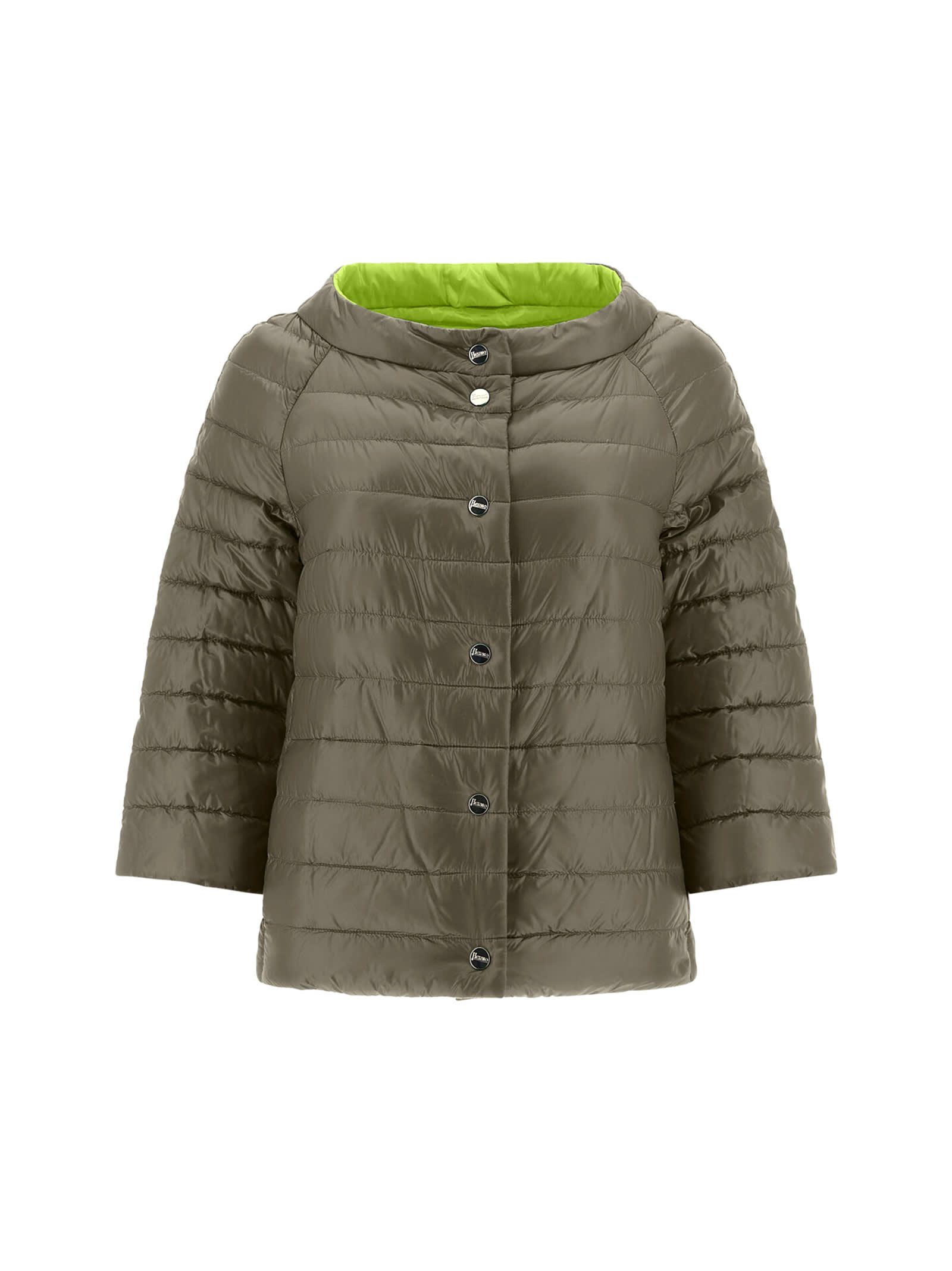 Herno Reversible Two-tone Cape In Ultralight Nylon