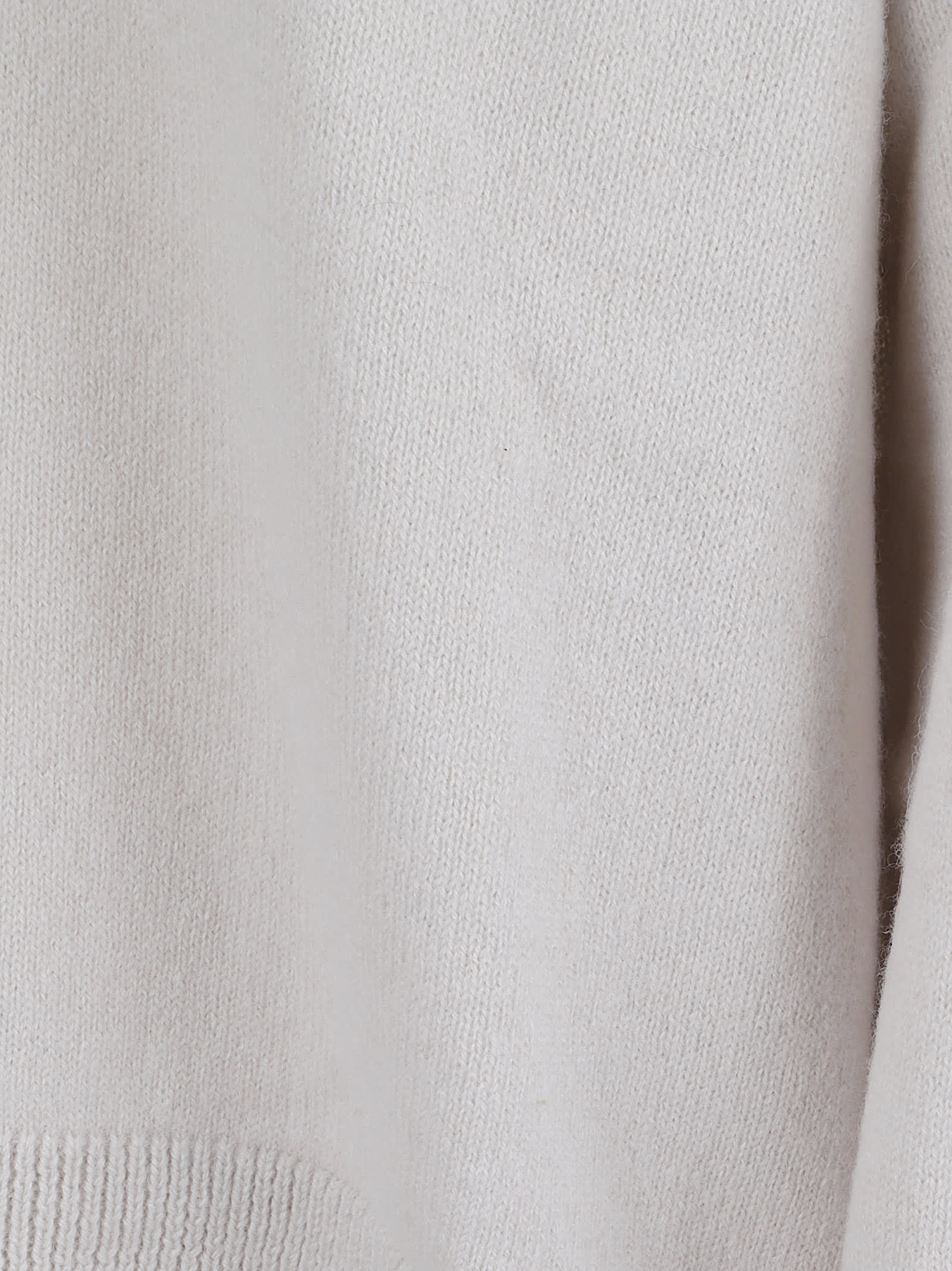 Antonelli Long-sleeved Ribbed Sweater In White