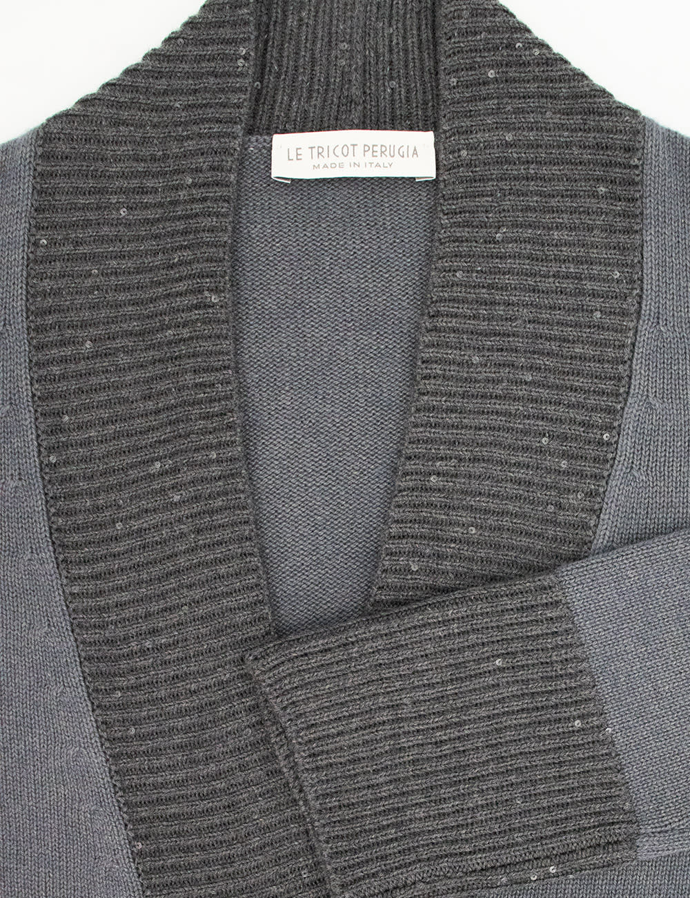 Shop Le Tricot Perugia Cardigan In D.grey/grey