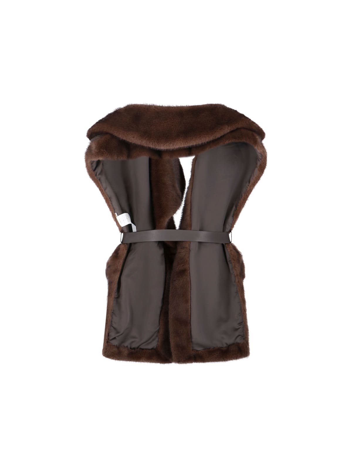 P.a.r.o.s.h Faux Fur Vest In Brown