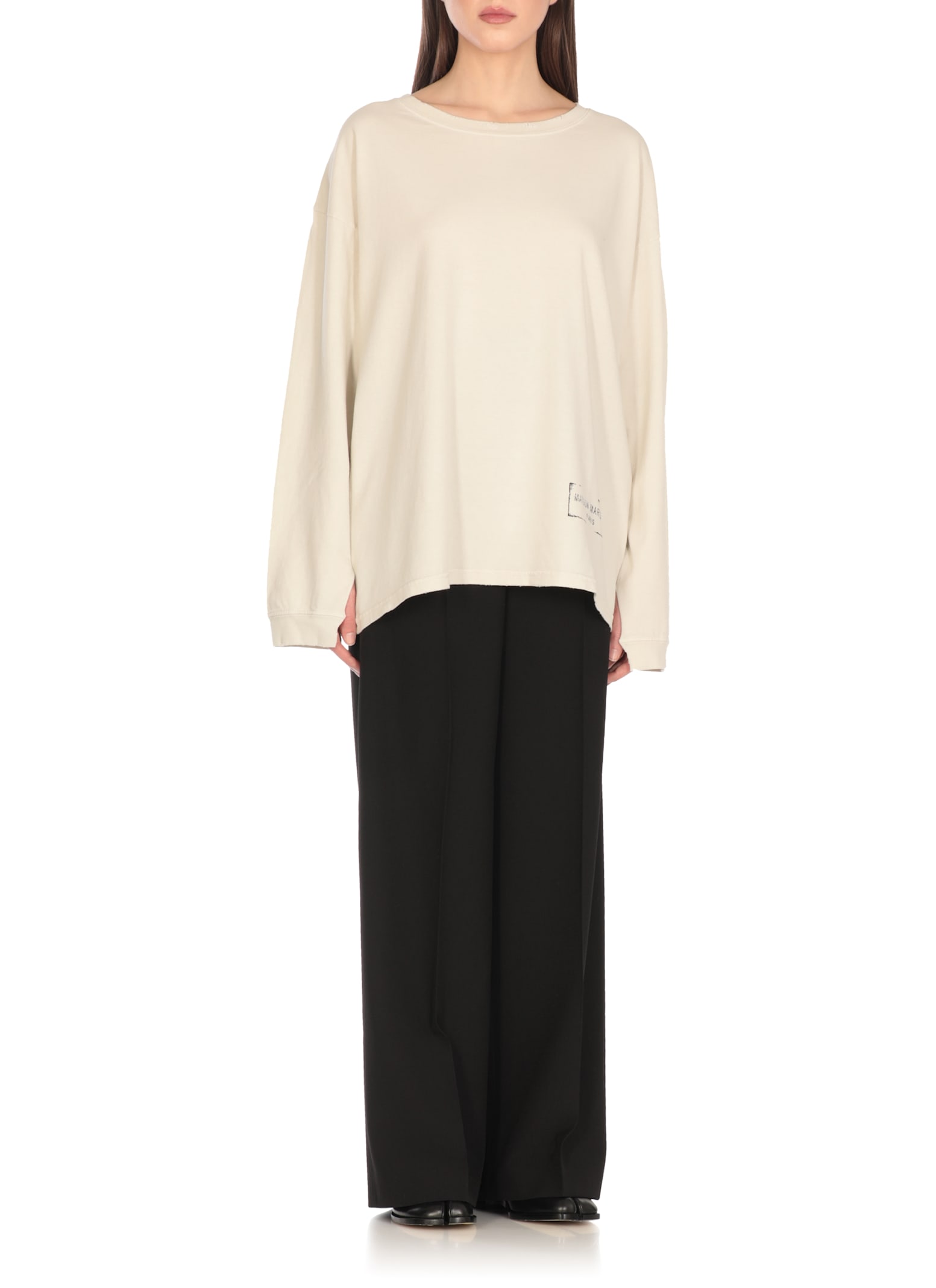 Maison Margiela Cotton T-shirt In Ivory