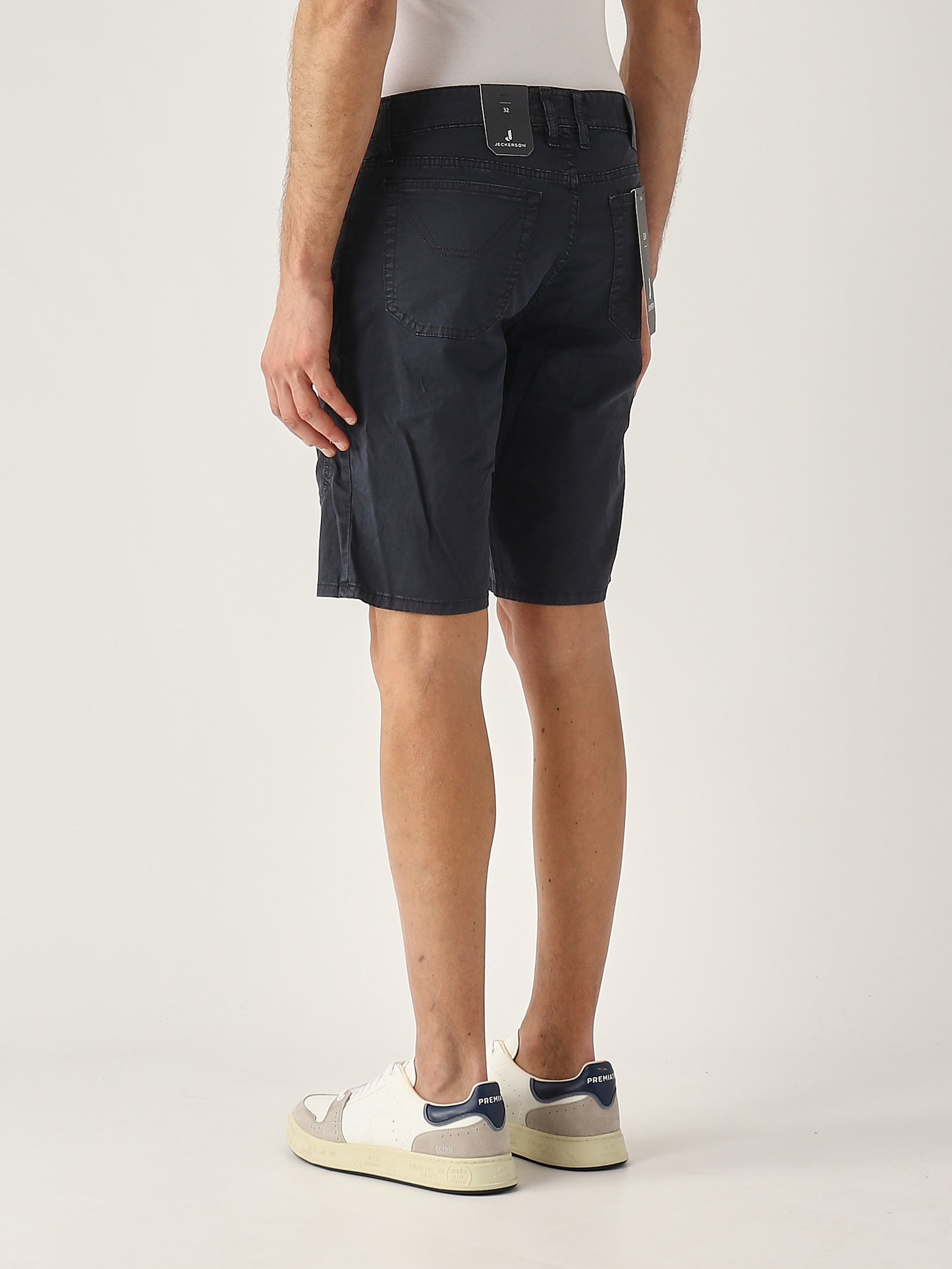 Jeckerson Bermuda Jayden Slim Fit Con Toppa In Raso Ppt No Smeriglio Bermuda In Black