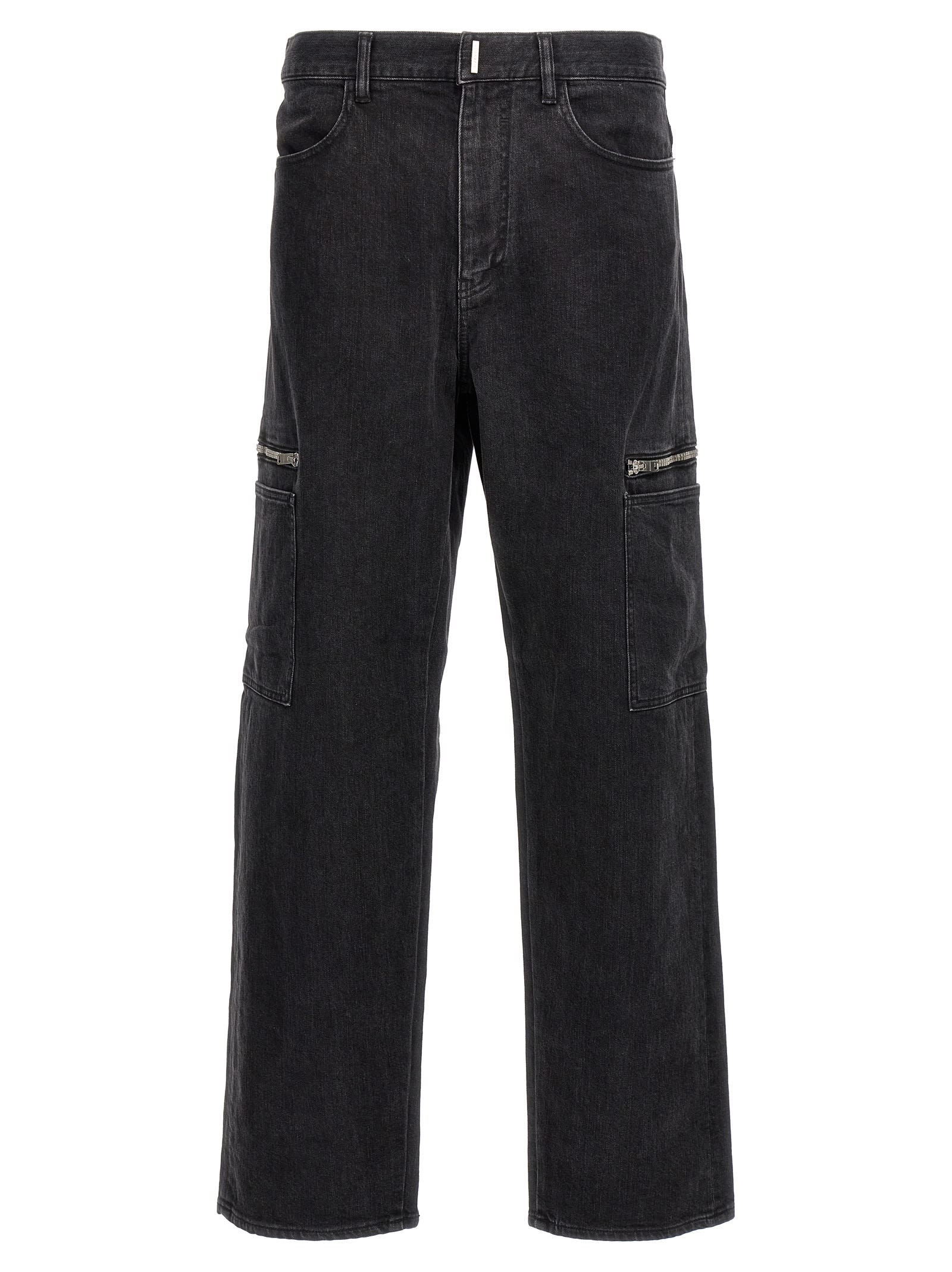 Shop Givenchy Cargo Jeans In Black