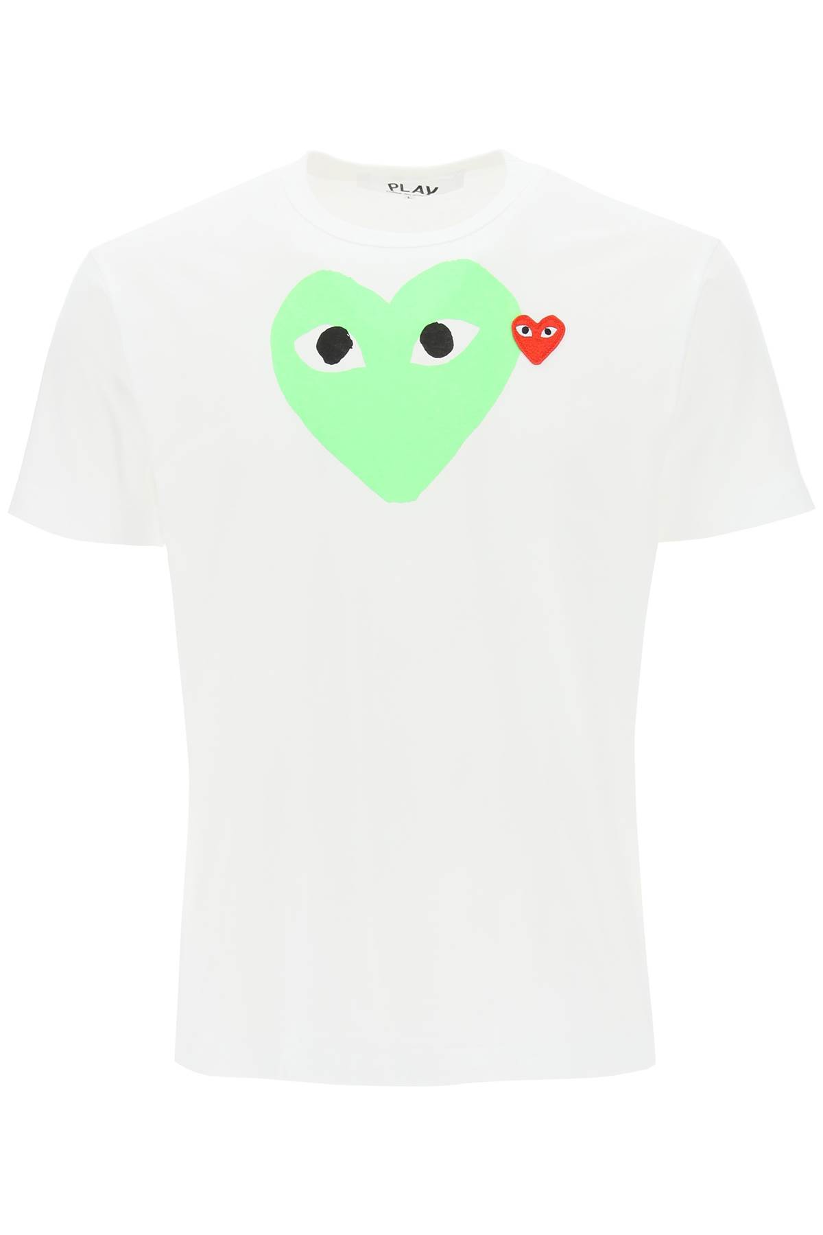 Comme Des Garçons Play Pattern Printed Short-sleeved T-shirt In White
