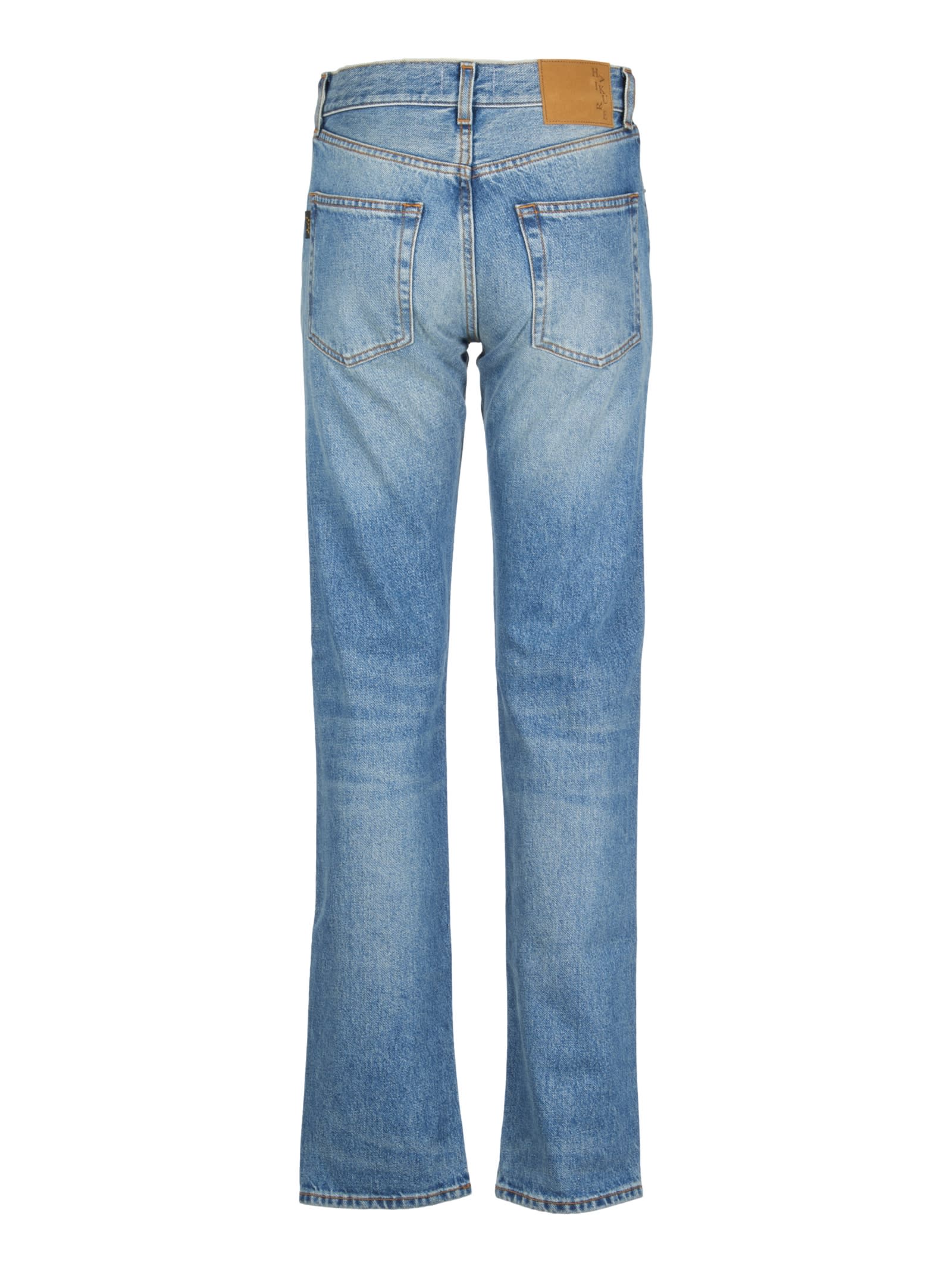 Haikure Buttoned Straight Jeans In Piano Blue