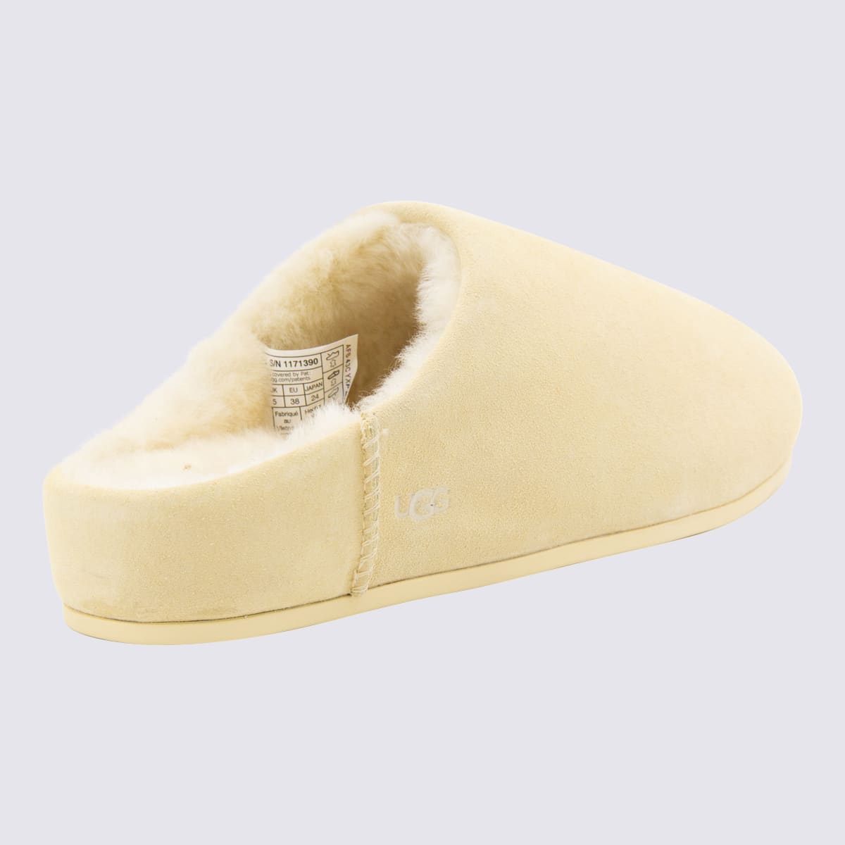 Ugg Elea Slip-on Cream Leather Slippers In Yellow