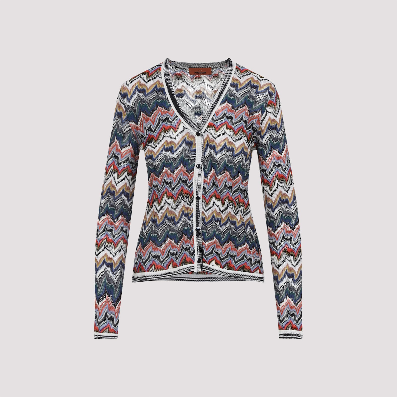 Missoni Womens Multicolor Tones Chevron V-neck Knit Cardigan In Multi
