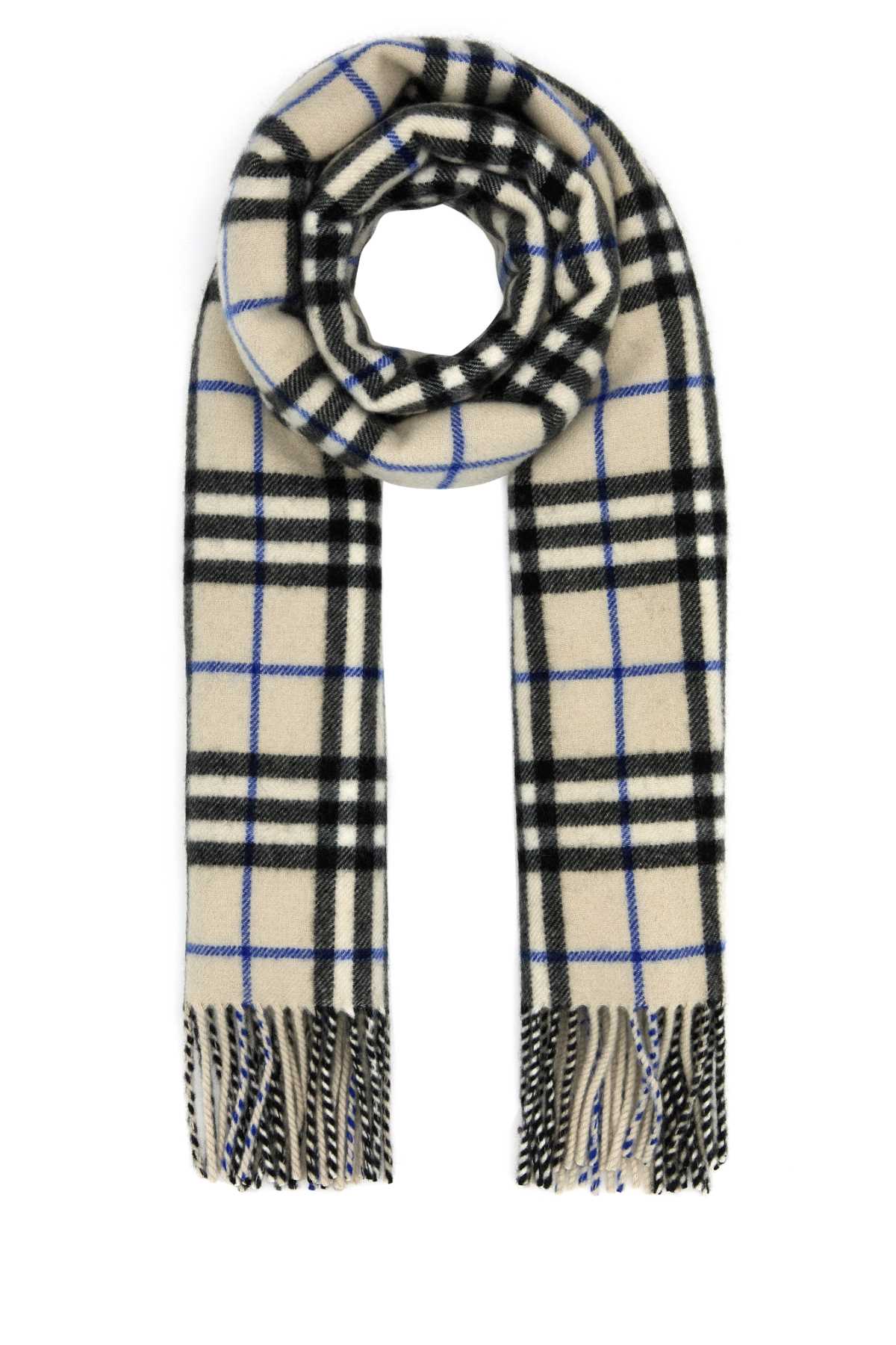 Shop Burberry Embroidered Cashmere Scarf In Lichen