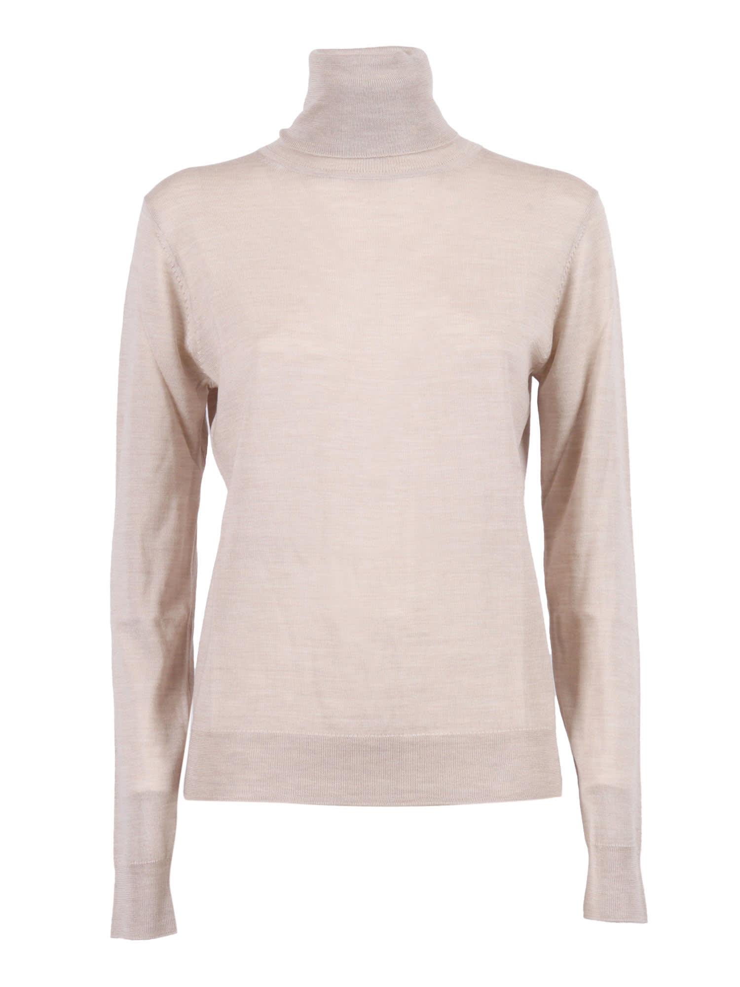 P.a.r.o.s.h Slim Fit Turtleneck In Luxurious Wool-silk-cashmere Blend In Neutral