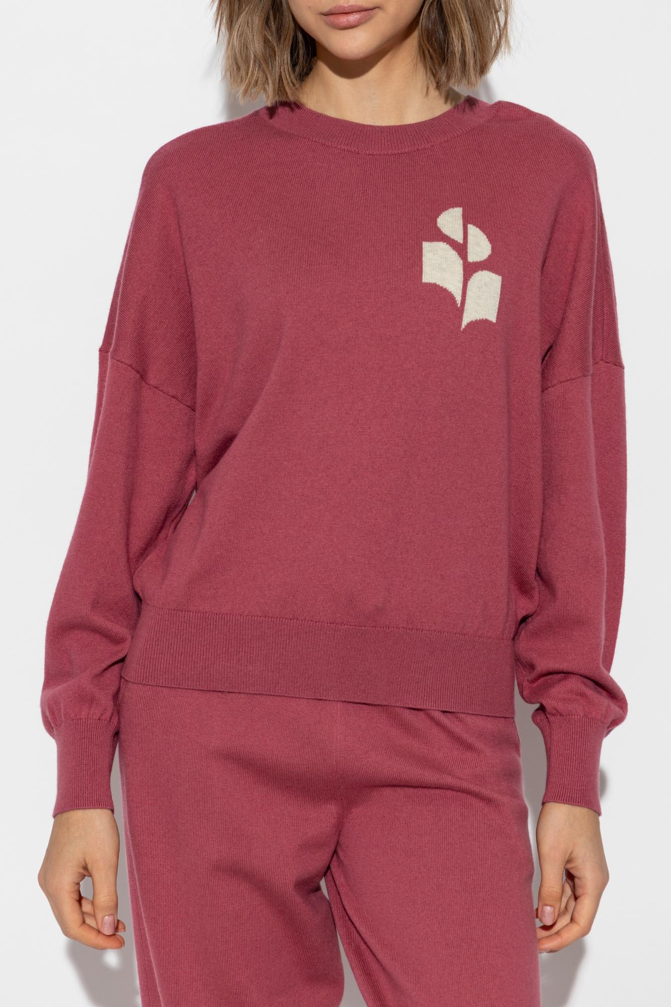 Isabel Marant Étoile Marisans Cotton And Wool Sweater With Logo In Burgundy