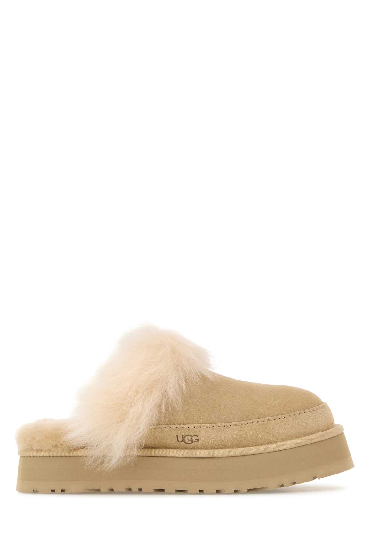 Ugg Chalet Beige Ankle Boots With Fur Design In Suede Woman In Brown
