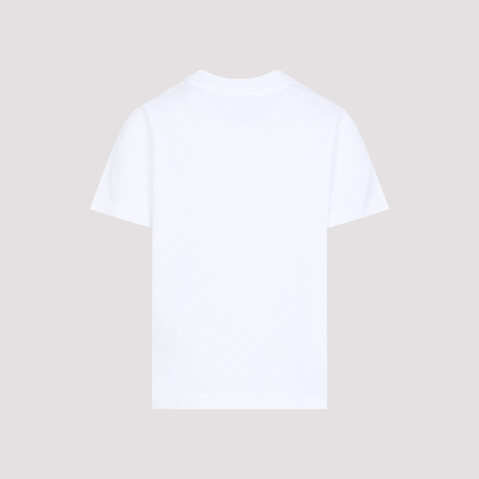 Casablanca White Crewneck T-shirt With Logo On The Front In Cotton Man In White