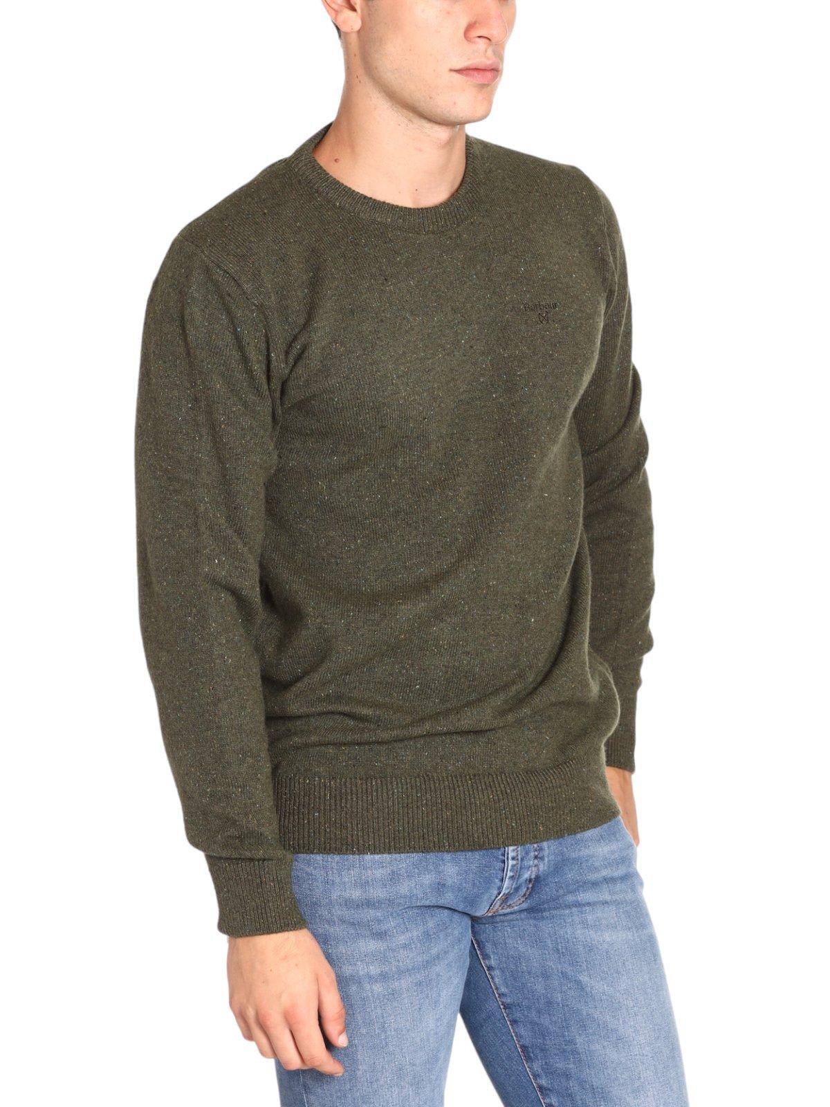 Shop Barbour Tisbury Crewneck Knitted Jumper In Forest