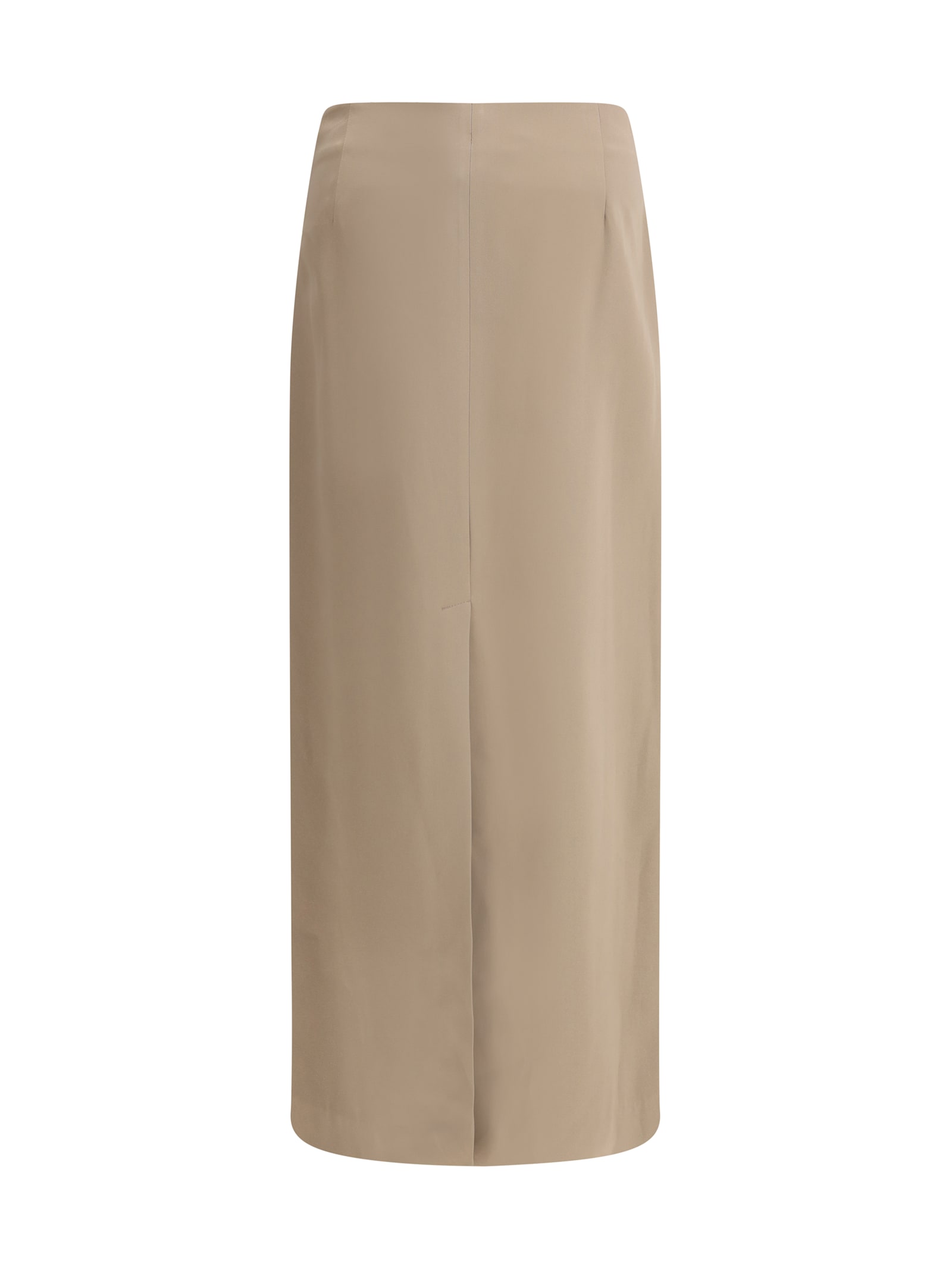 Brunello Cucinelli Women Satin Midi Skirt In White