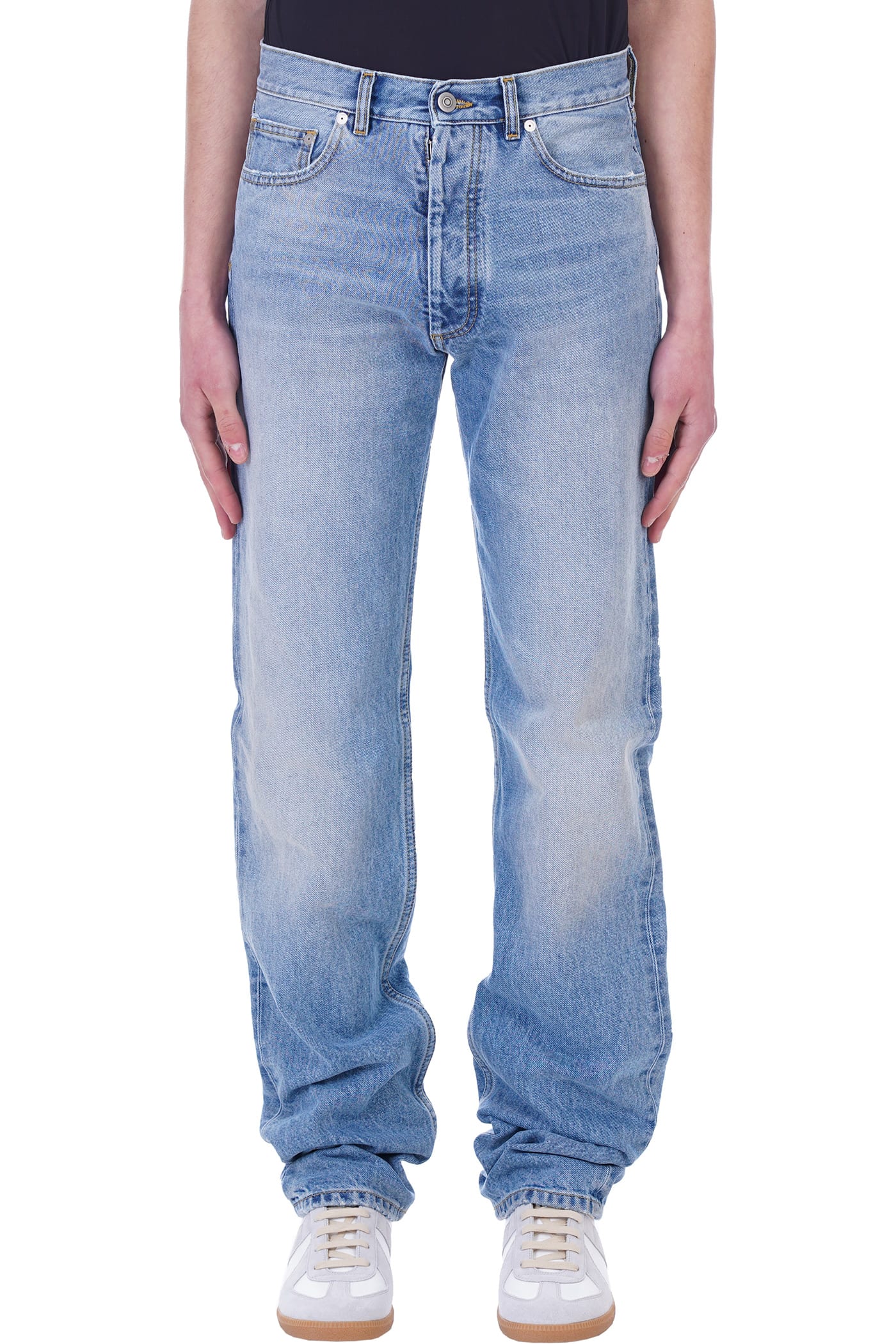 Maison Margiela Jeans In Cyan Denim In Blu Denim | ModeSens