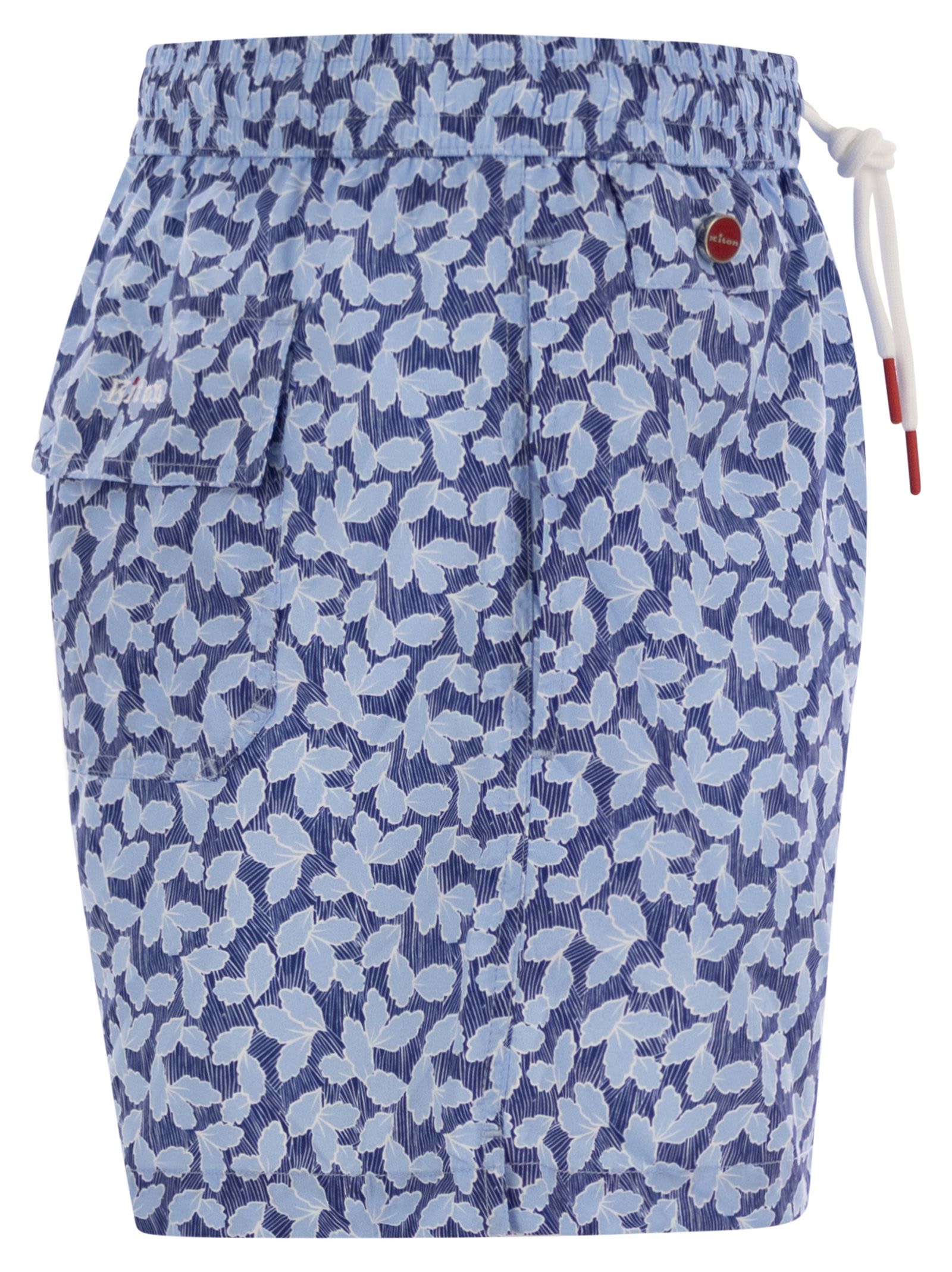 Shop Kiton Patterned Beach Boxers In Blue
