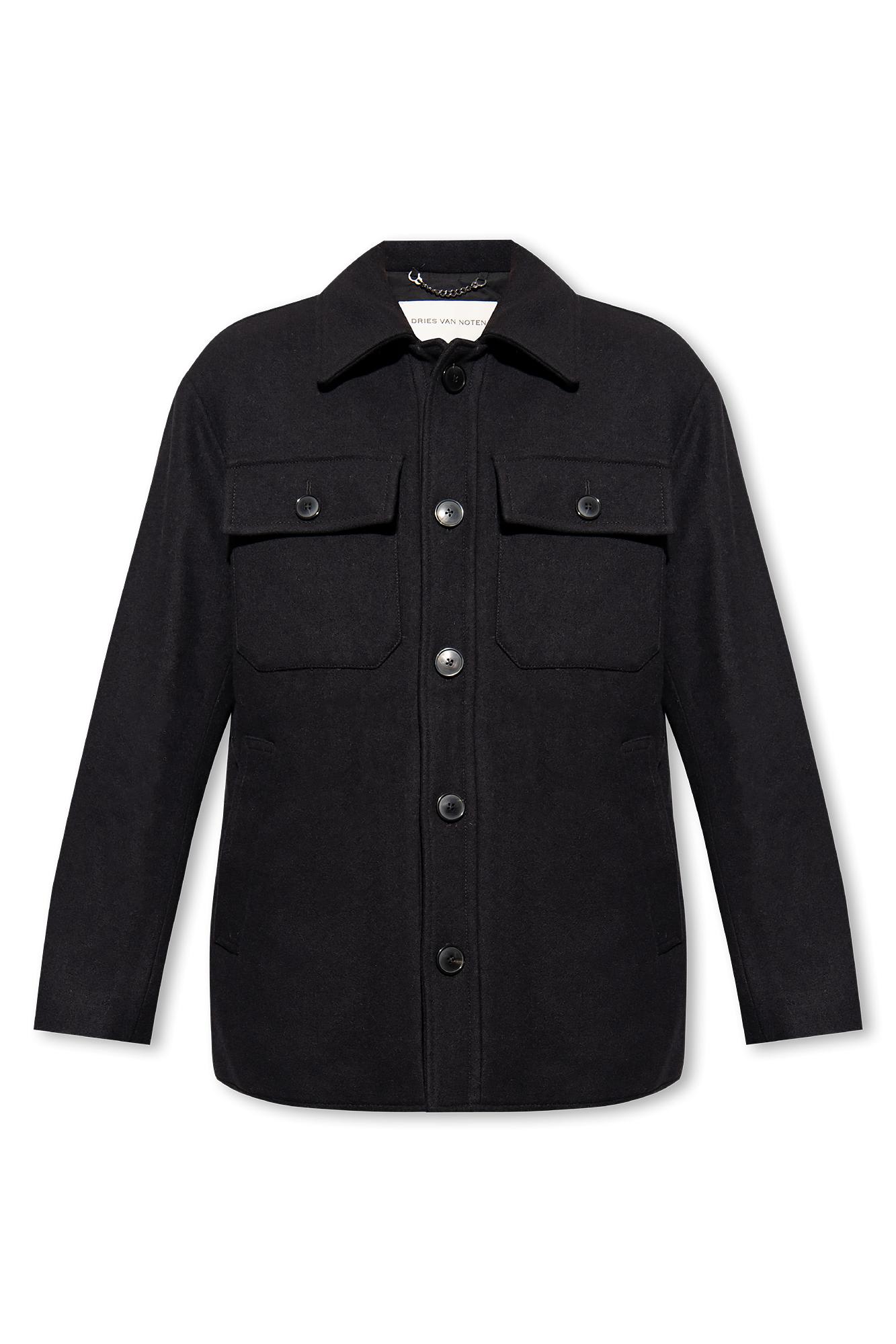 Shop Dries Van Noten Wool Jacket In Black