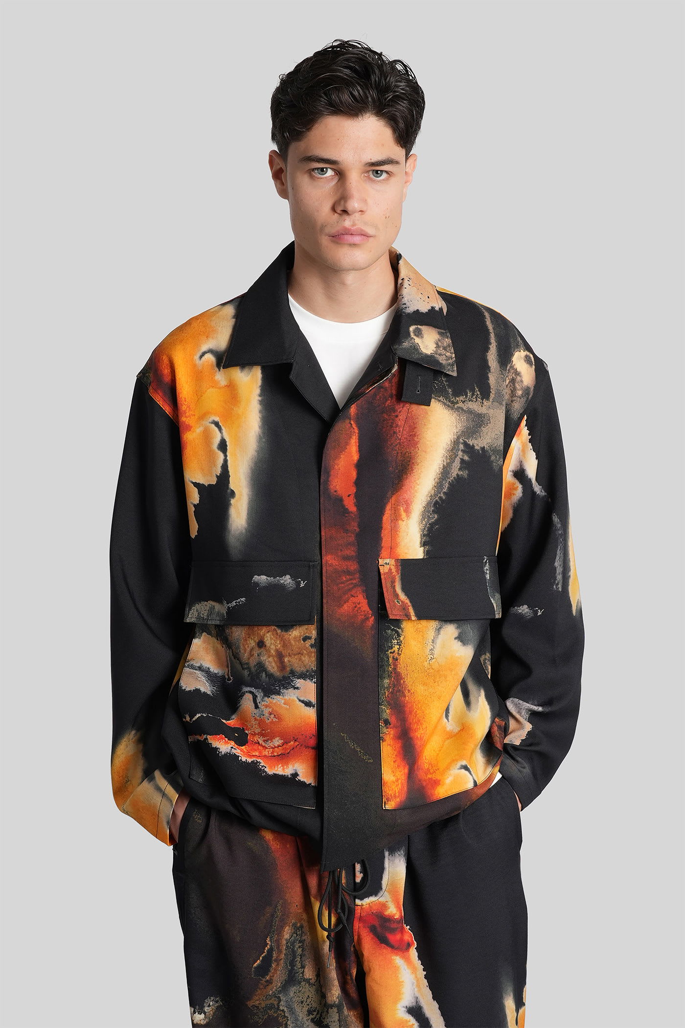 Casual Jacket In Black Polyester