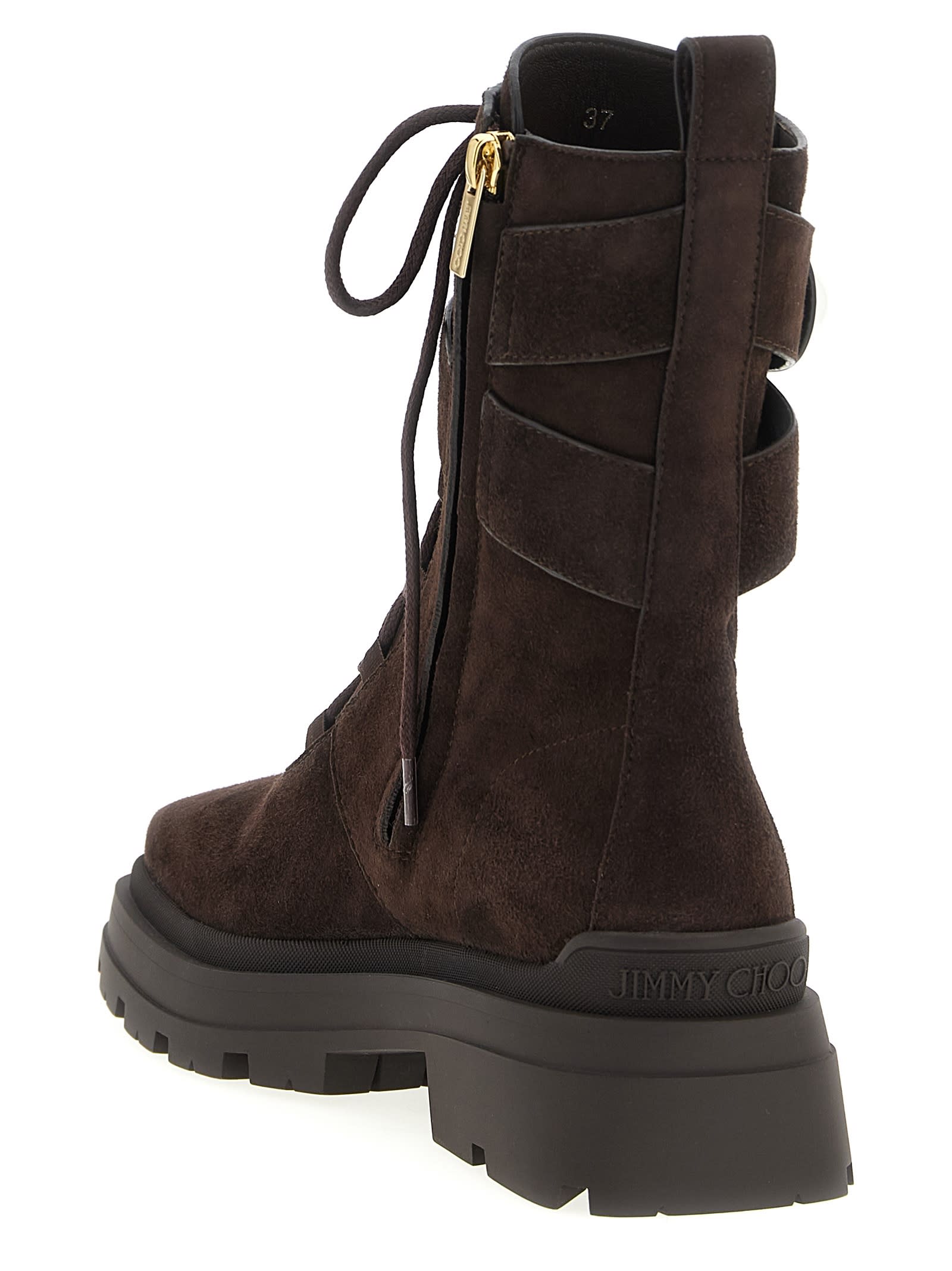 Jimmy Choo Noemi 45 Ankle Chunky Sole Boots In Brown