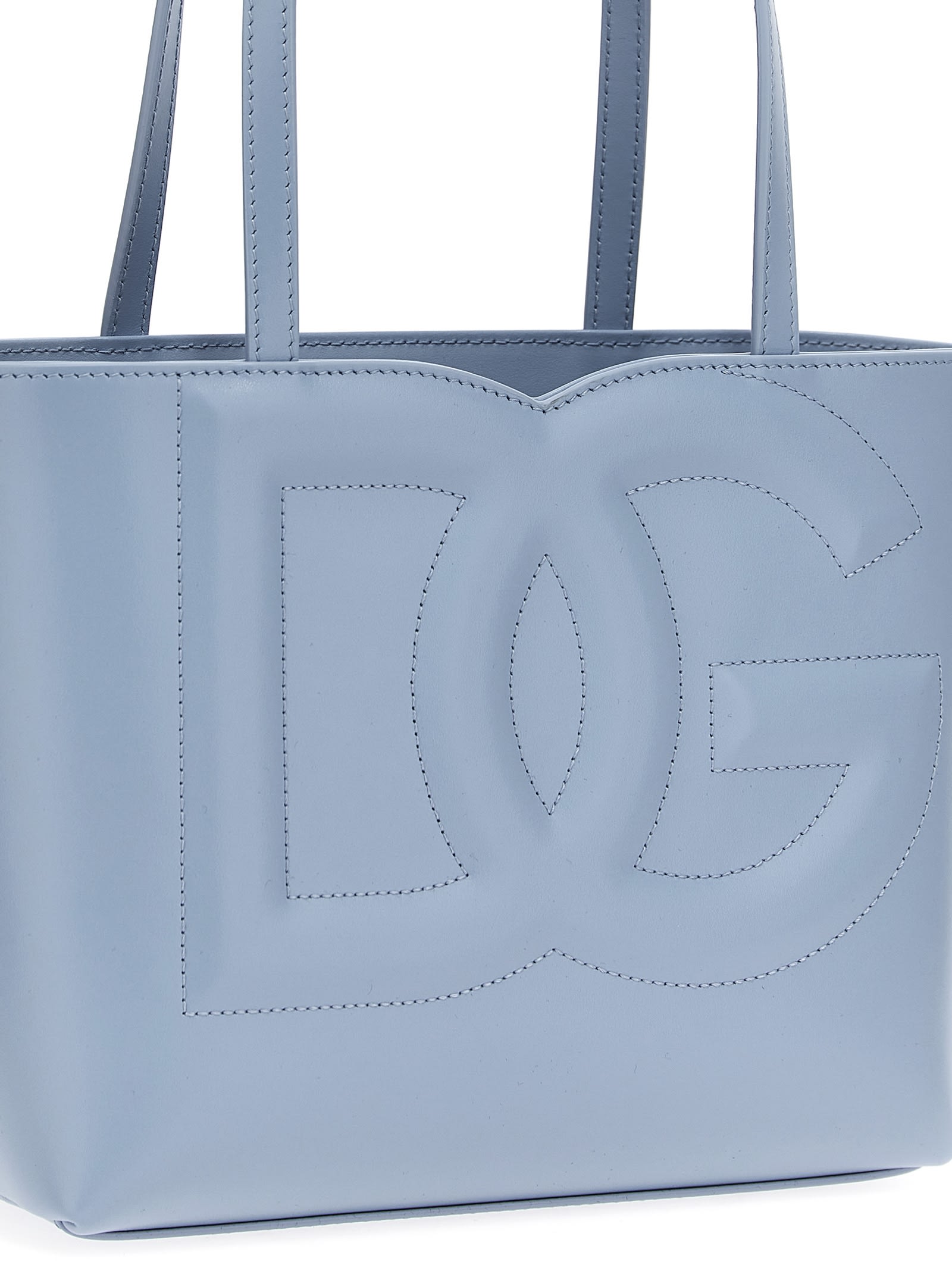 Shop Dolce & Gabbana Small Logo Shopping Bag In Light Blue