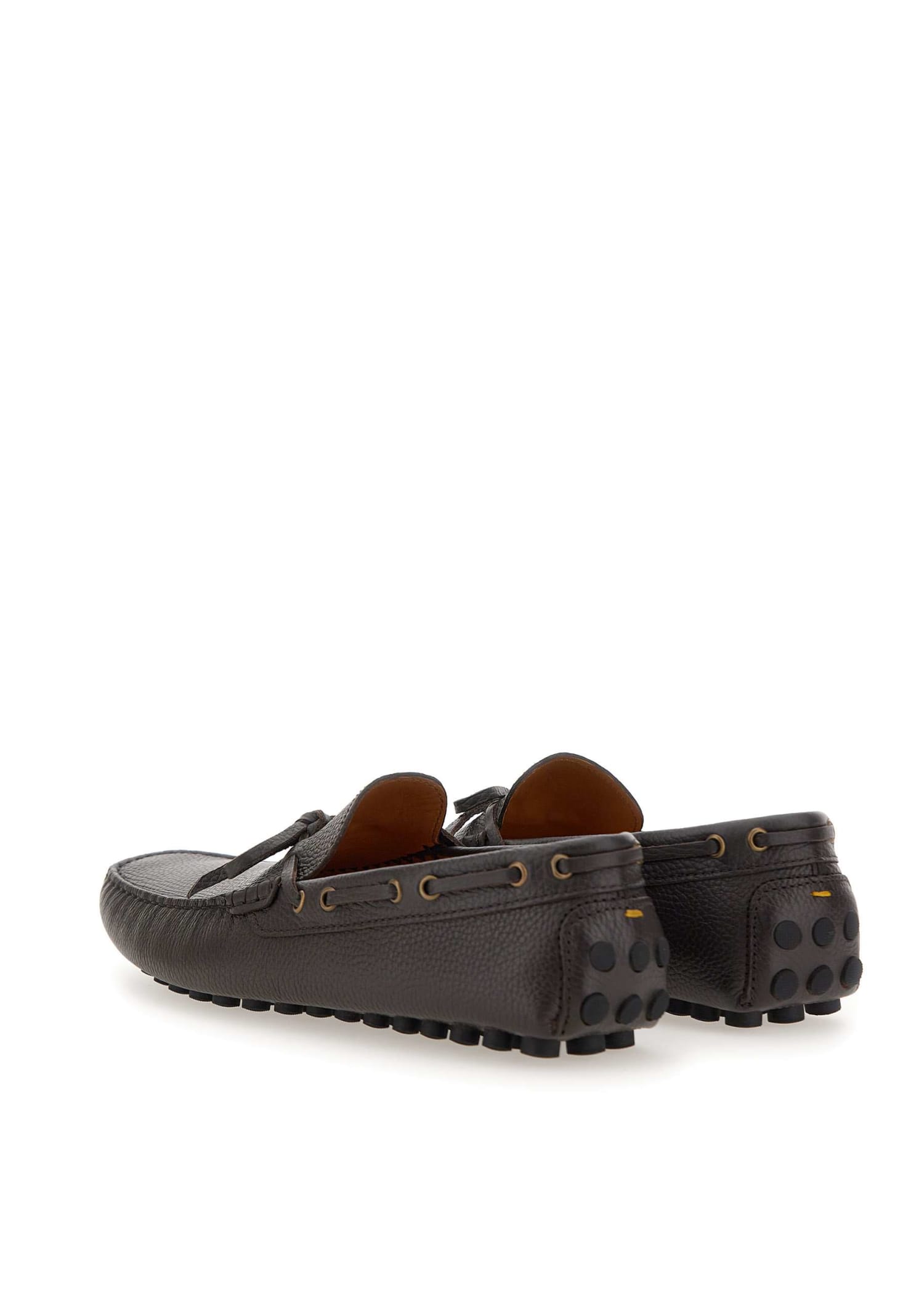 Shop Doucal's Leather Moccasin In Brown