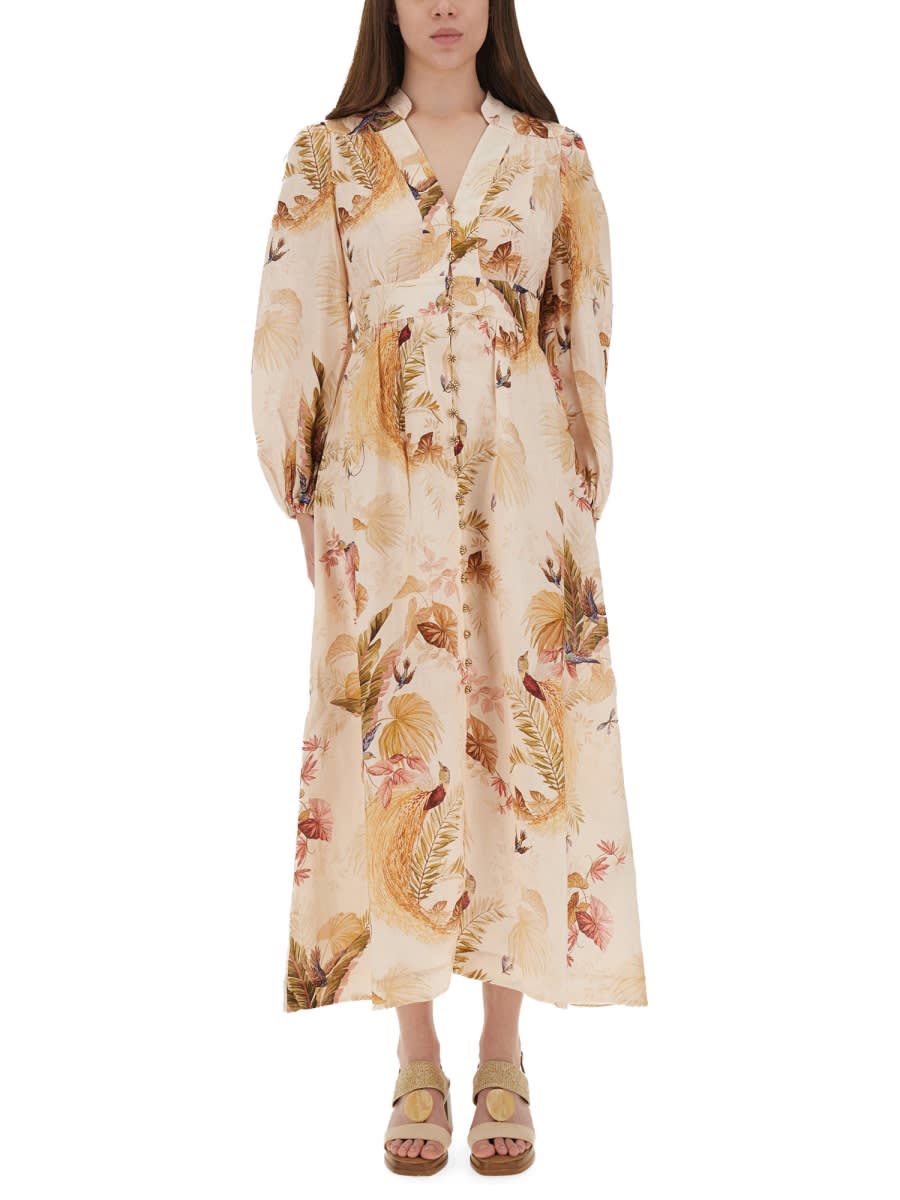 Zimmermann Ascension Plunge Midi Dress