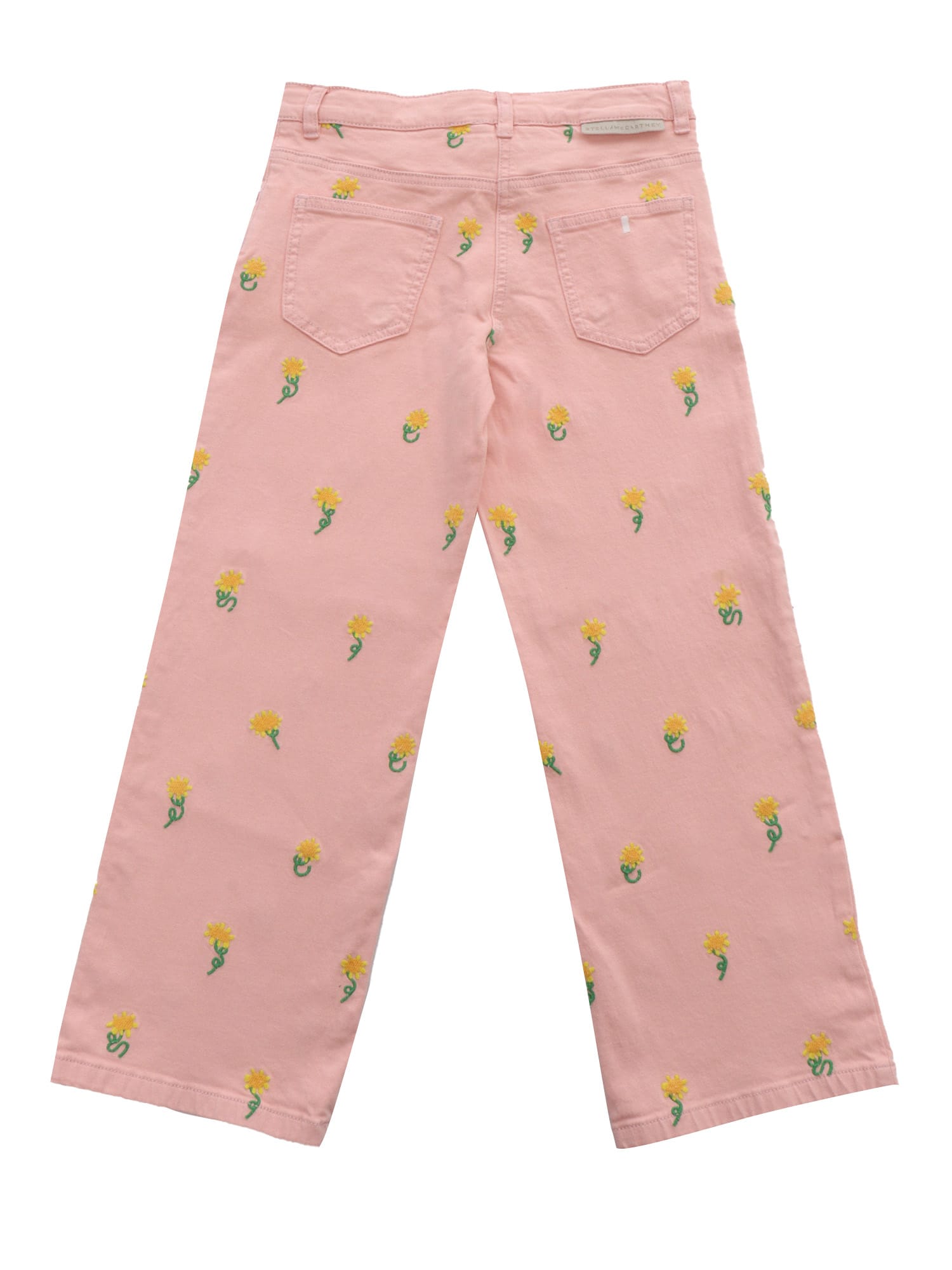 Shop Stella Mccartney Pink Jeans With Flowers
