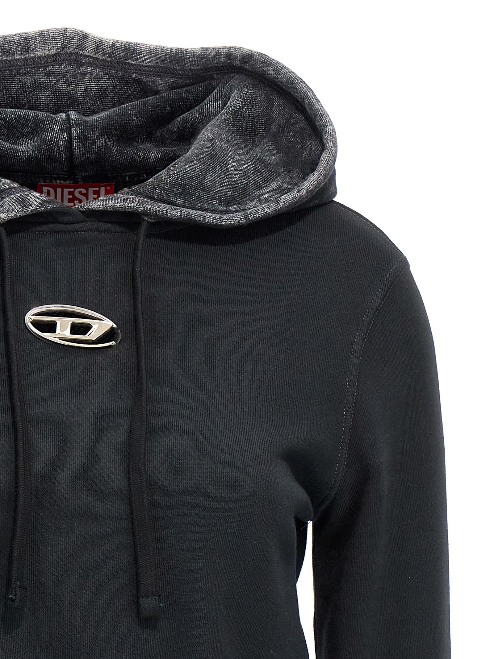 Shop Diesel F-slimmy-hood-p5 Hoodie In Black