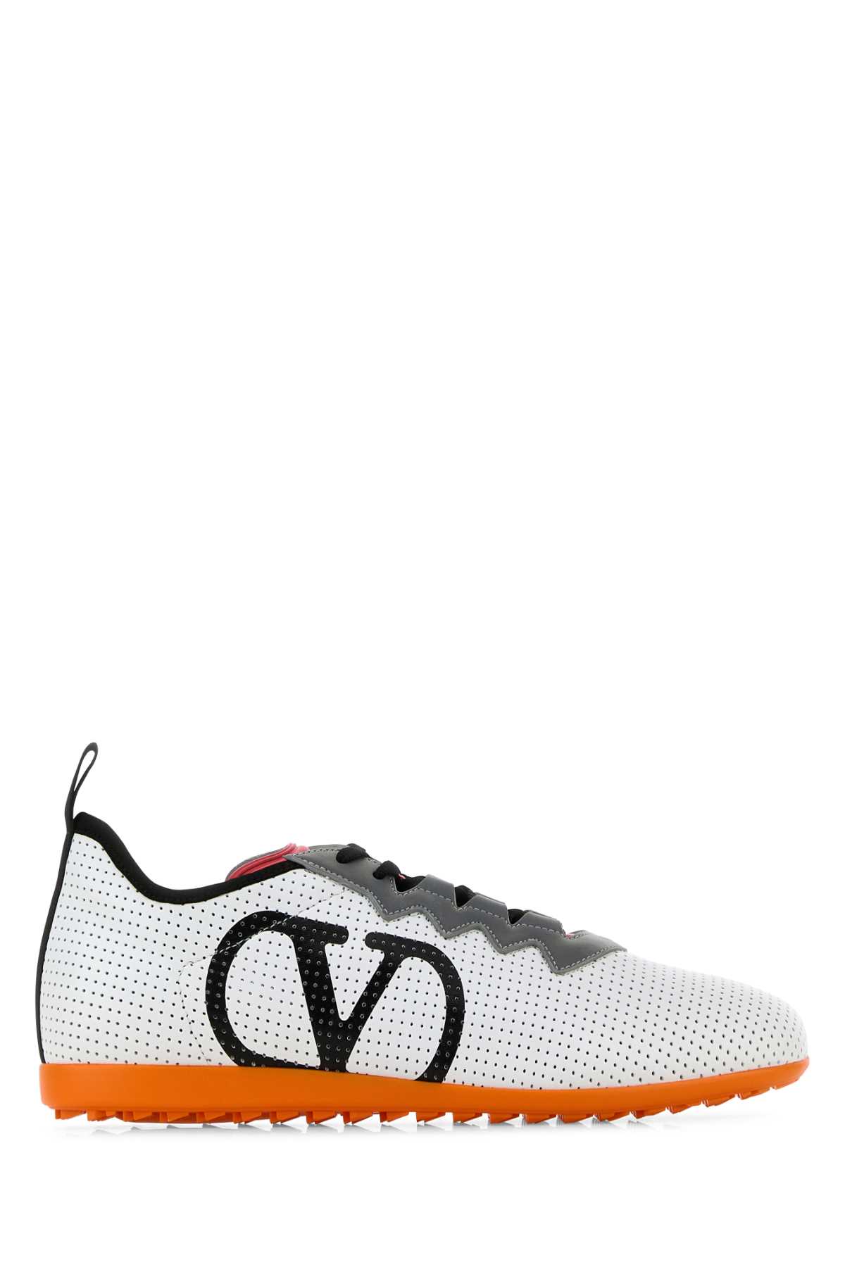 VALENTINO GARAVANI WHITE NAPPA LEATHER CHROMATHON SNEAKERS 