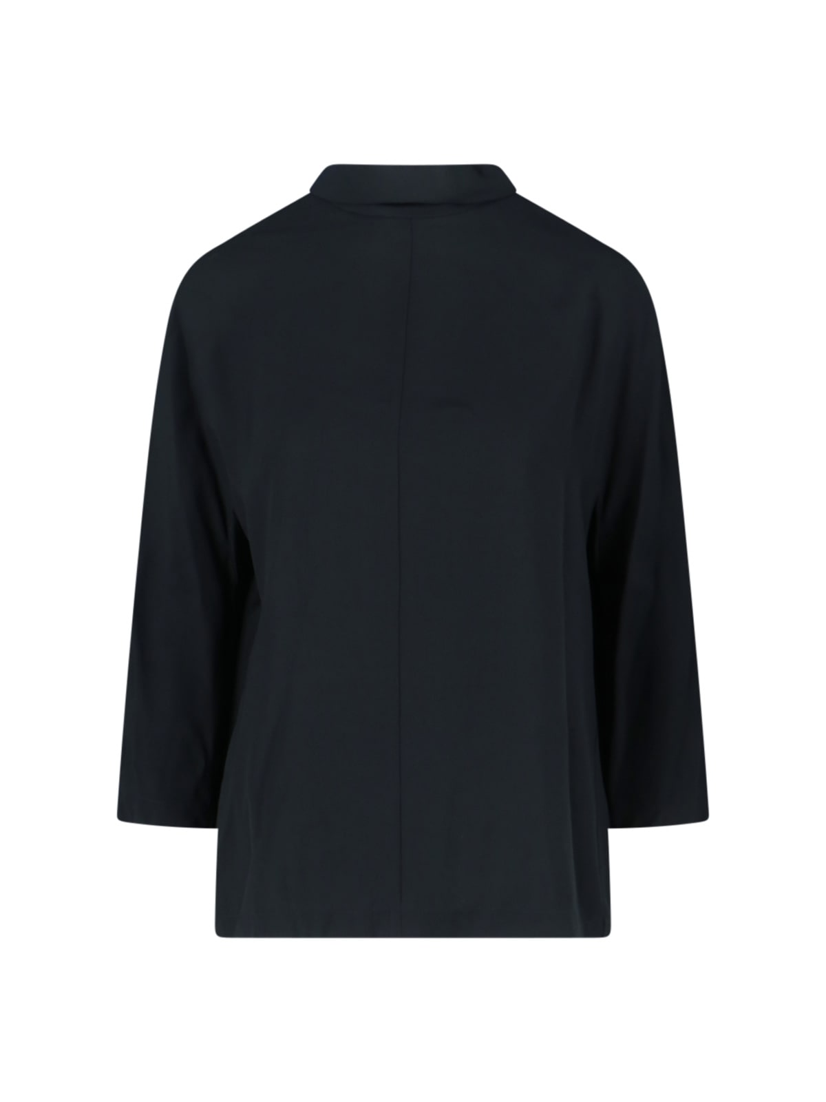 Aspesi Minimalist Black Top With Clean Silhouette In Black