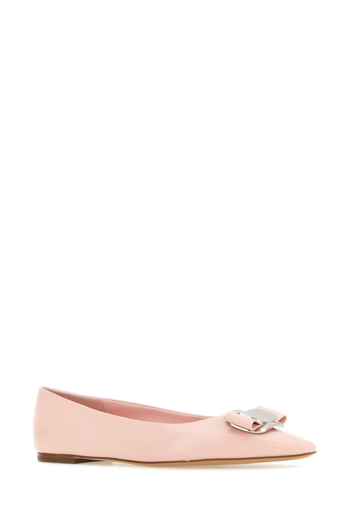 Shop Ferragamo Pink Leather New Vara Ballerinas In Nylundpinknylundpinknylundpink