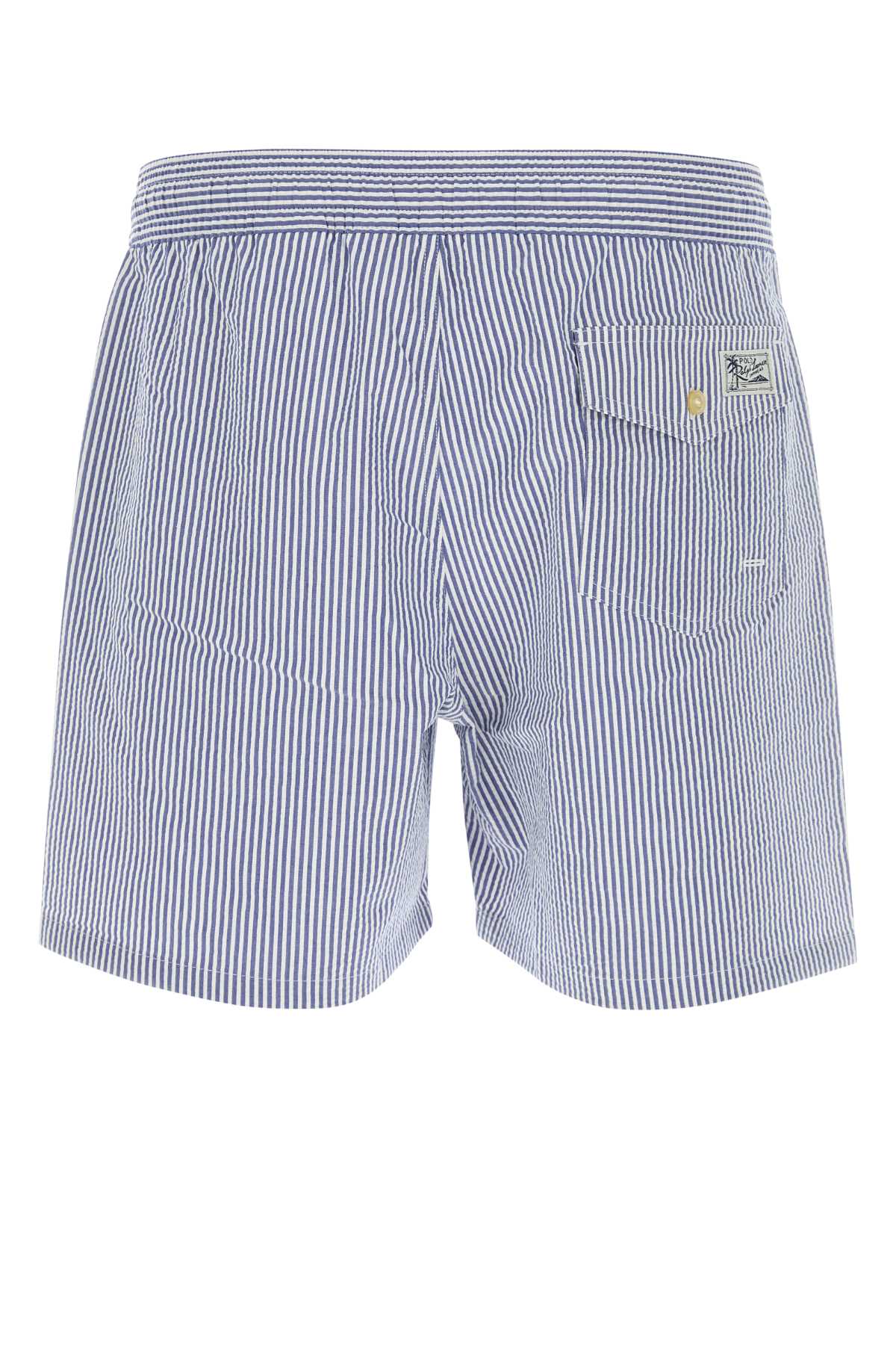 Polo Ralph Lauren Traveler Seersucker Swim Trunks In Blue