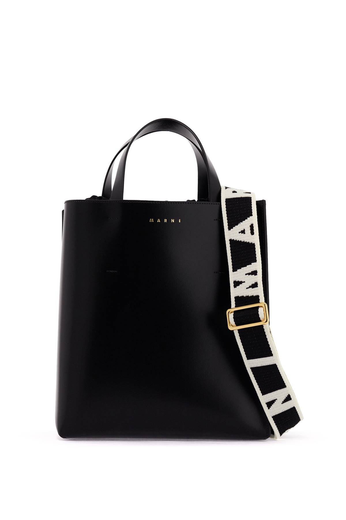 Shop Marni Small Museum Tote Bag In Black (black)