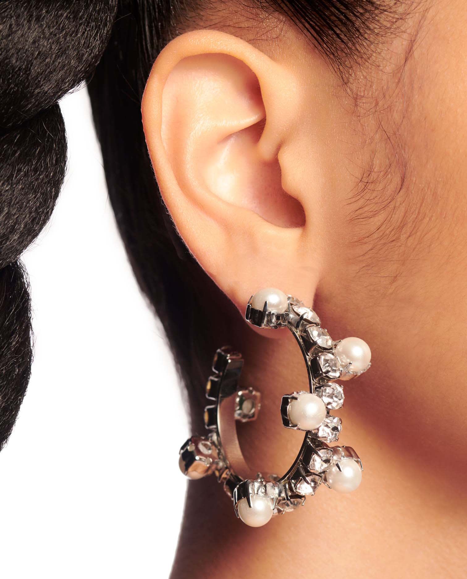 Area Crystal Hoop Earrings