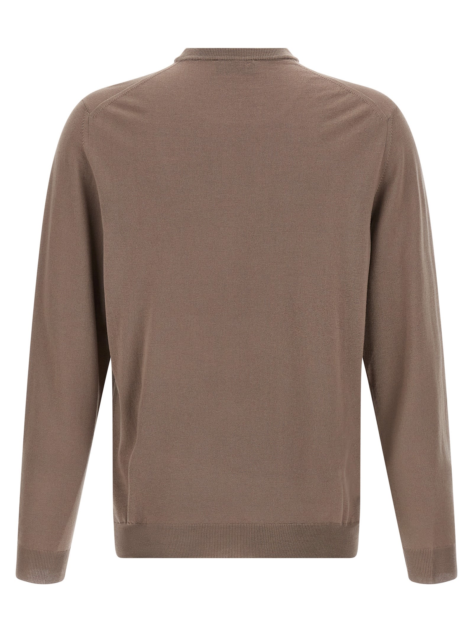 Zanone Crew-neck Long-sleeves Sweater In Sand