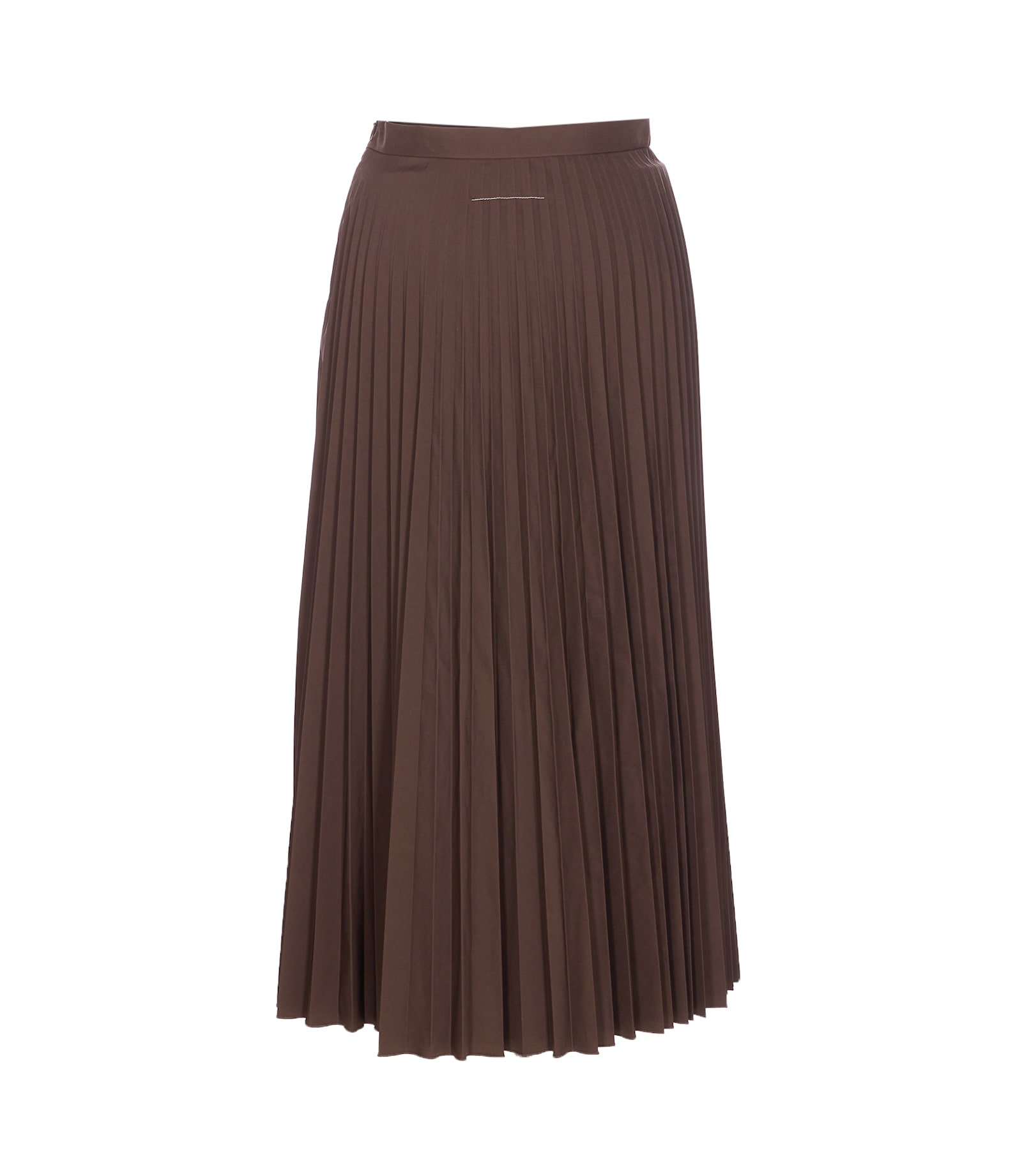 Mm6 Maison Margiela Midi Pleated Skirt High Waist Design In Brown