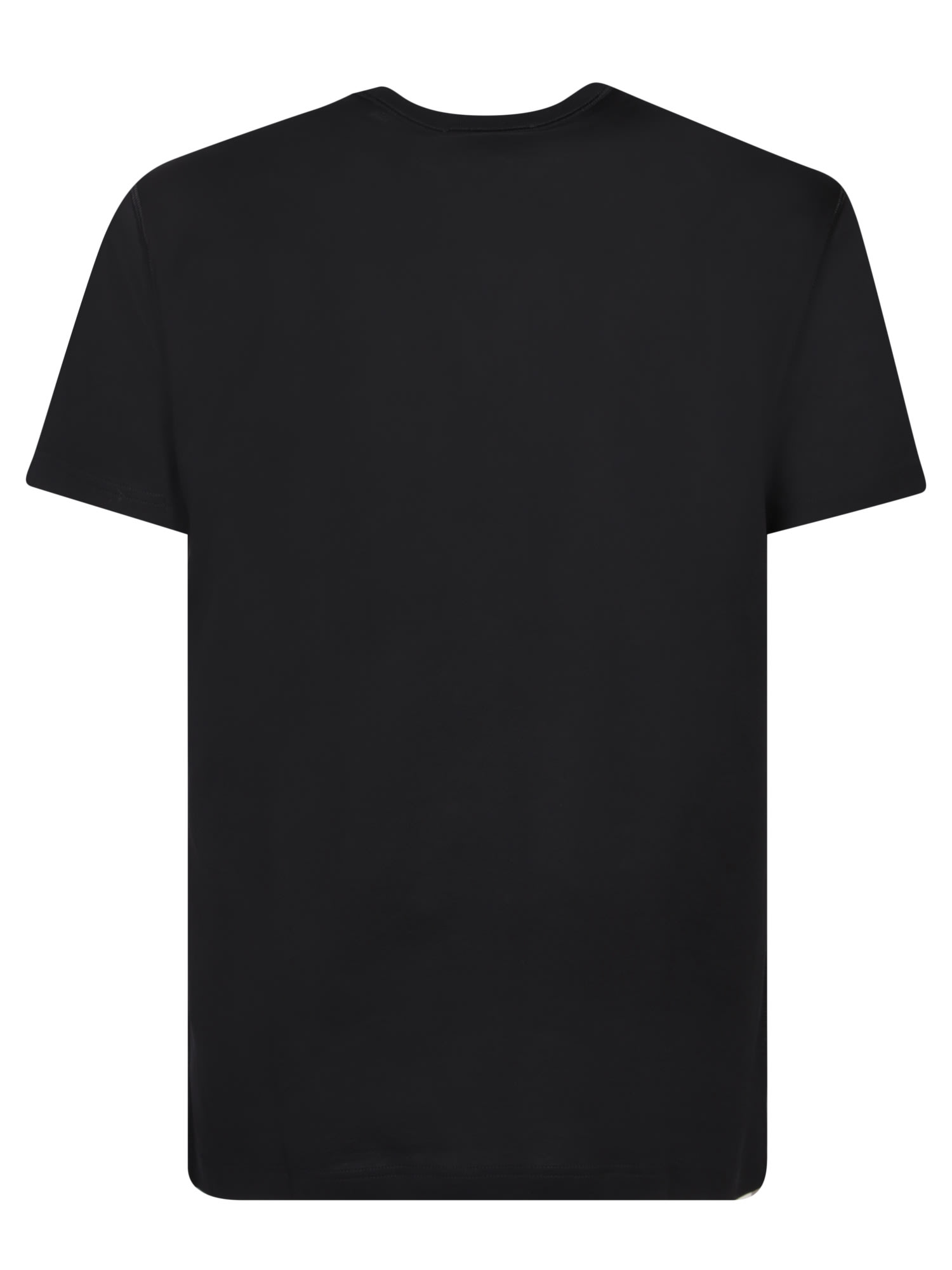 Dolce & Gabbana Black T-shirt With Logo Tag Detail On The Front In Black