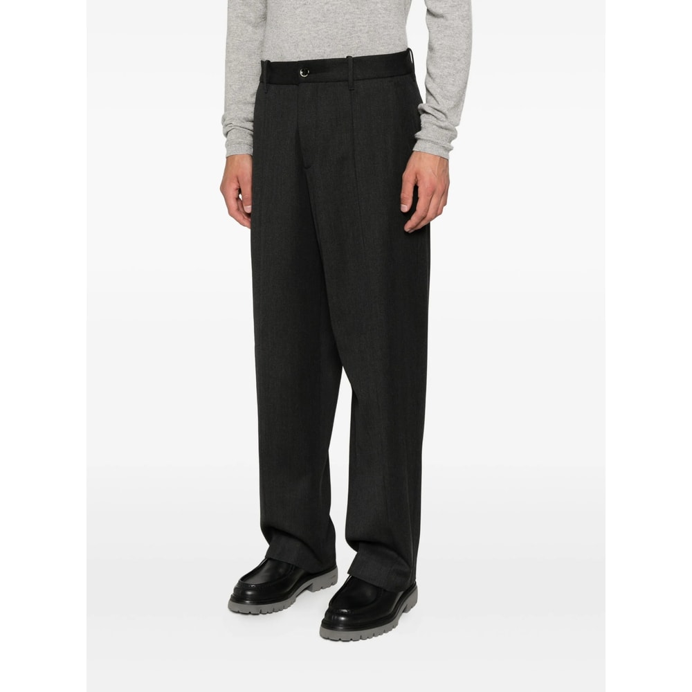 Nine In The Morning Relaxed-fit Black Trousers With Pleated Front Design In Black