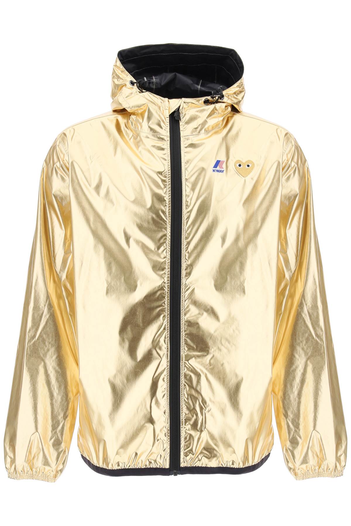 Shop Comme Des Garçons Play X K-way Laminated Ripstop Jacket In Gold (gold)