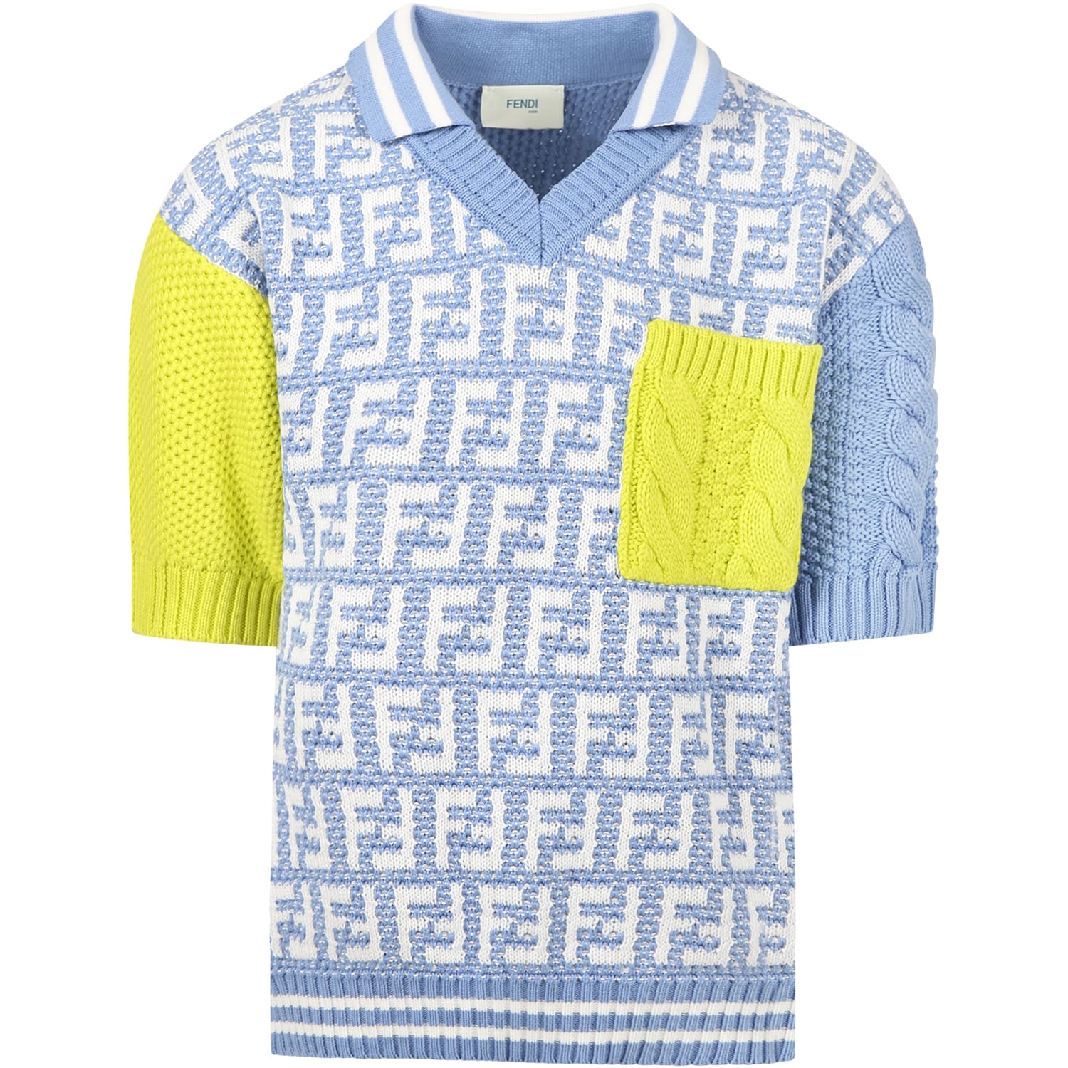 Fendi Multicolor Sweater For Boy With Iconic Double Ff