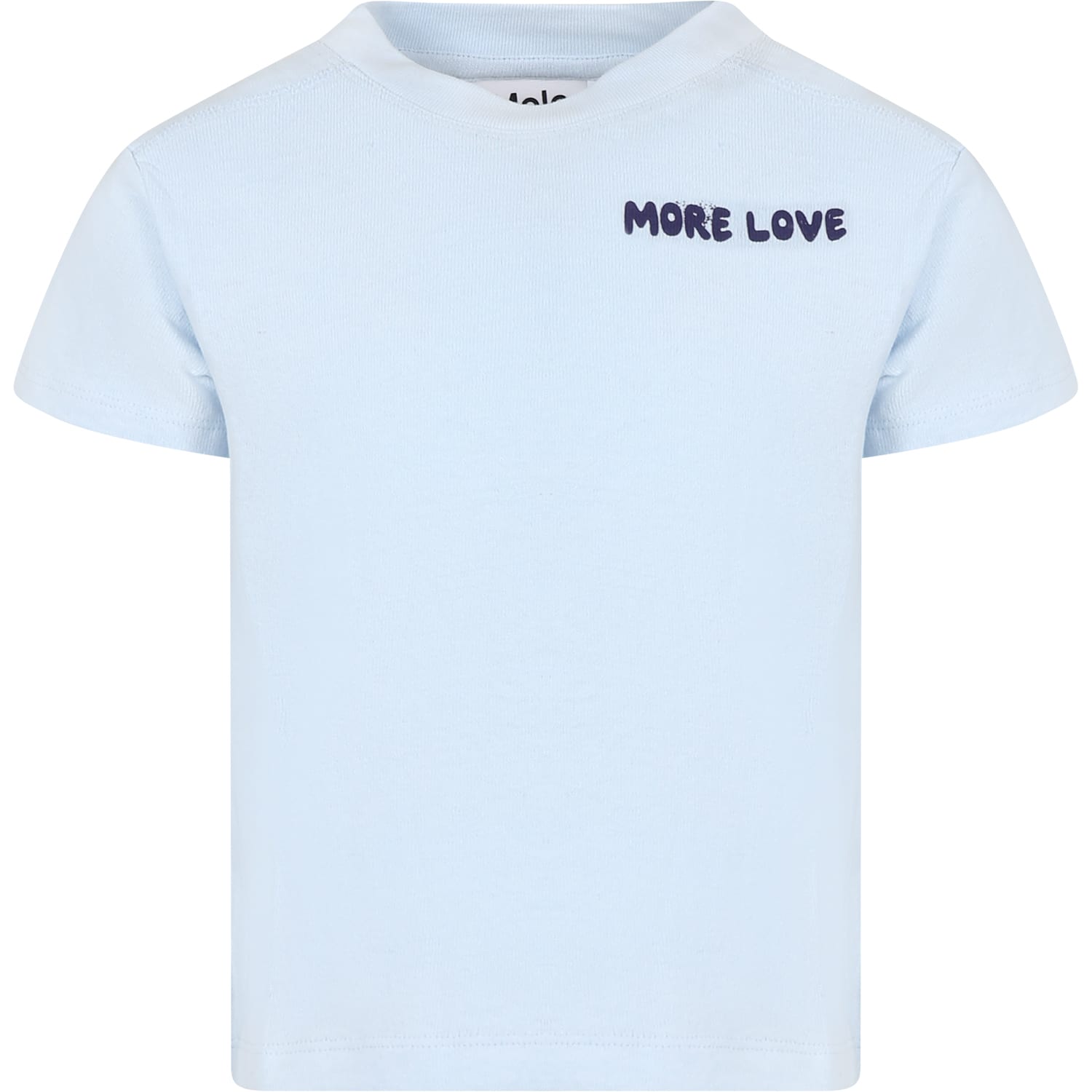 Shop Molo Sky Blue T-shirt For Girl With Rainbow In Light Blue