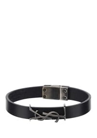 Saint Laurent Opyum Logo Plaque Bracelet In Nero