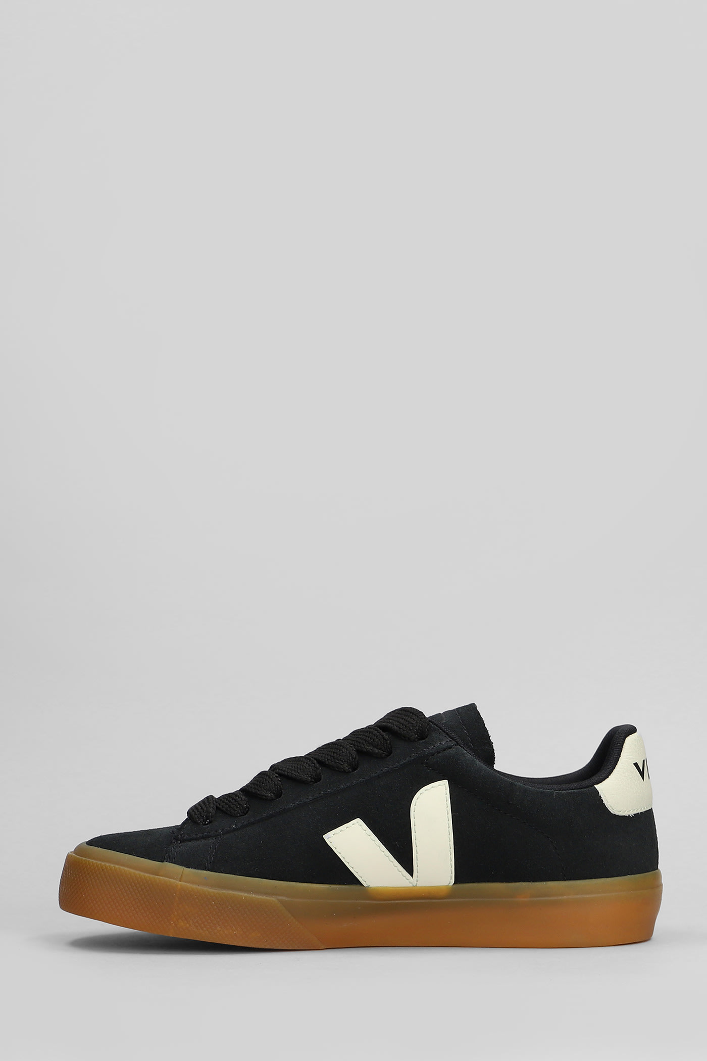 Veja Volley Black Sneaker With Side Logo And Lettering Logo On The Heel In Organic Cotton Unisex In Nero