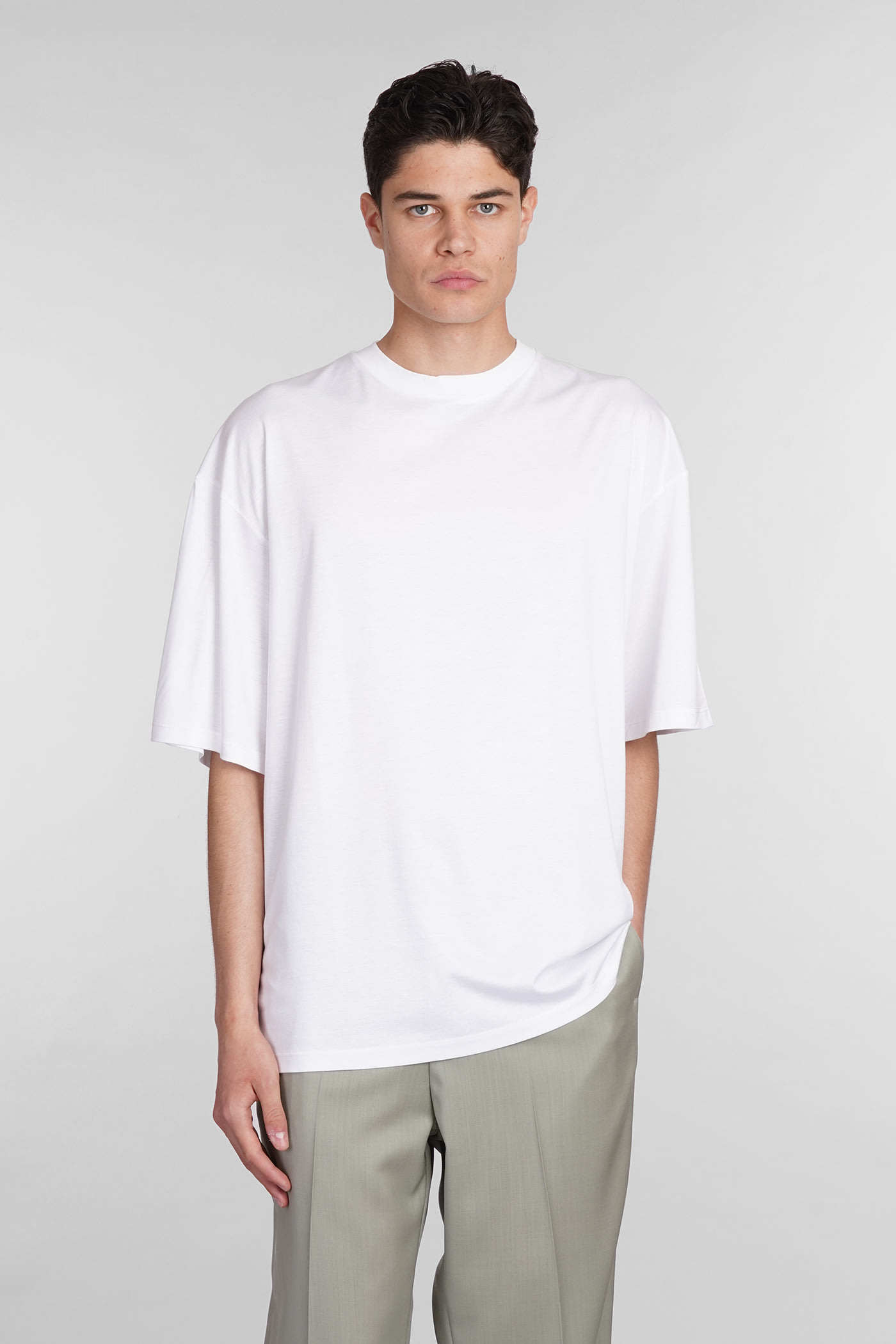 Vant T-shirt In White Wool And Polyester