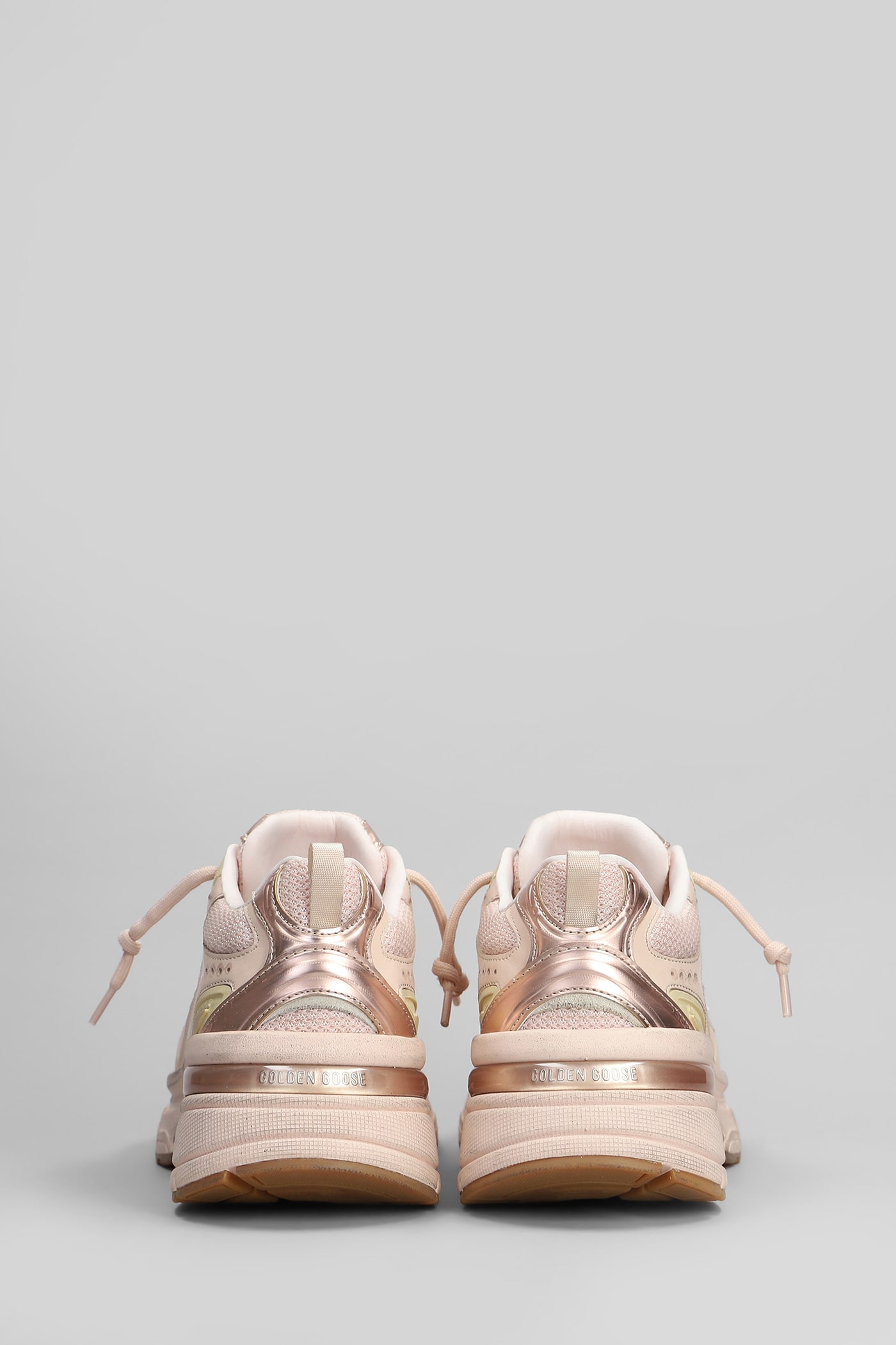Golden Goose Lightstar Net Leather And Suede Upper Tpu Star Net Heel And Spur In Rose-pink