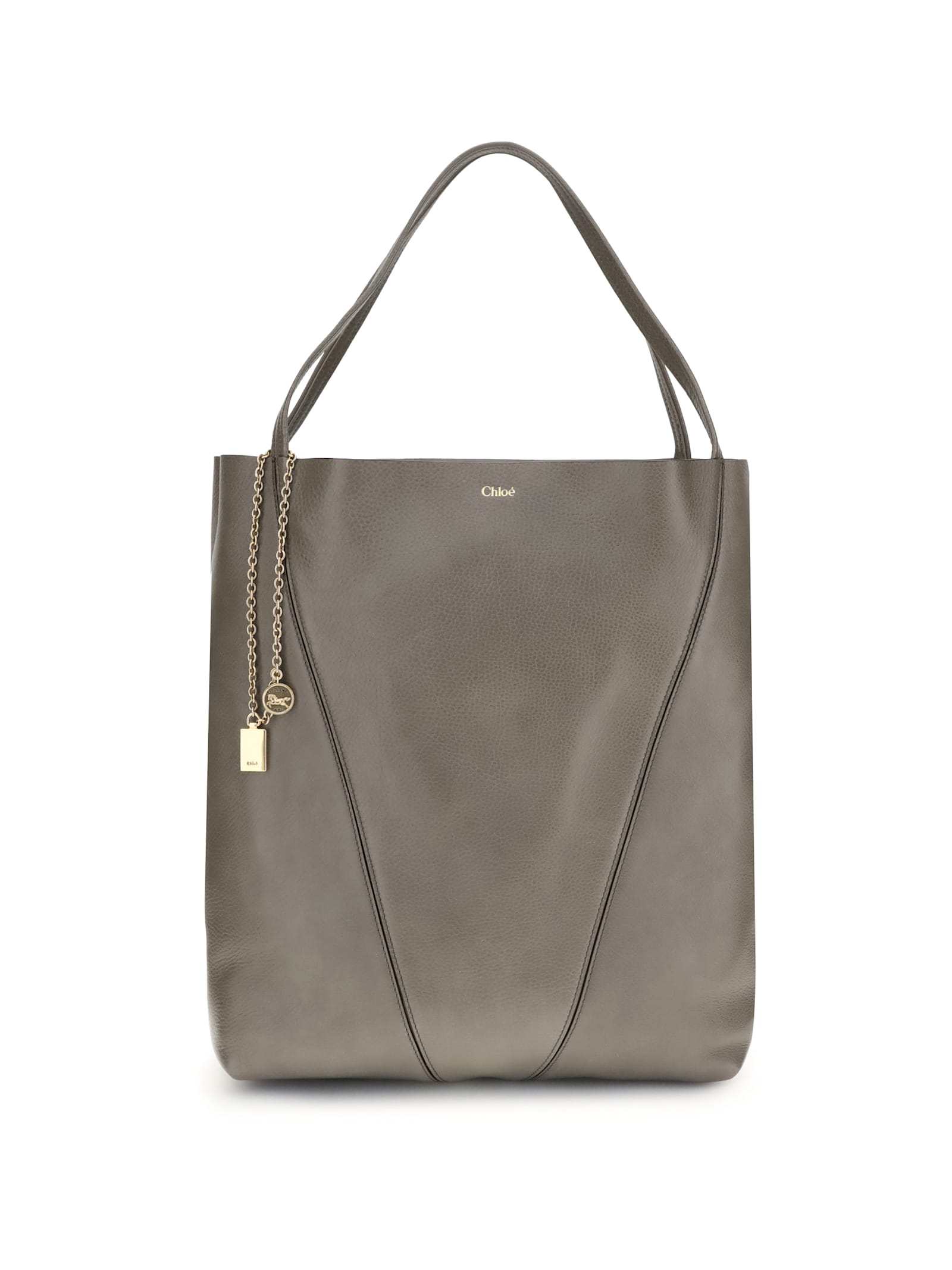 Chloé Women Spin Large Tote Bag In Gray