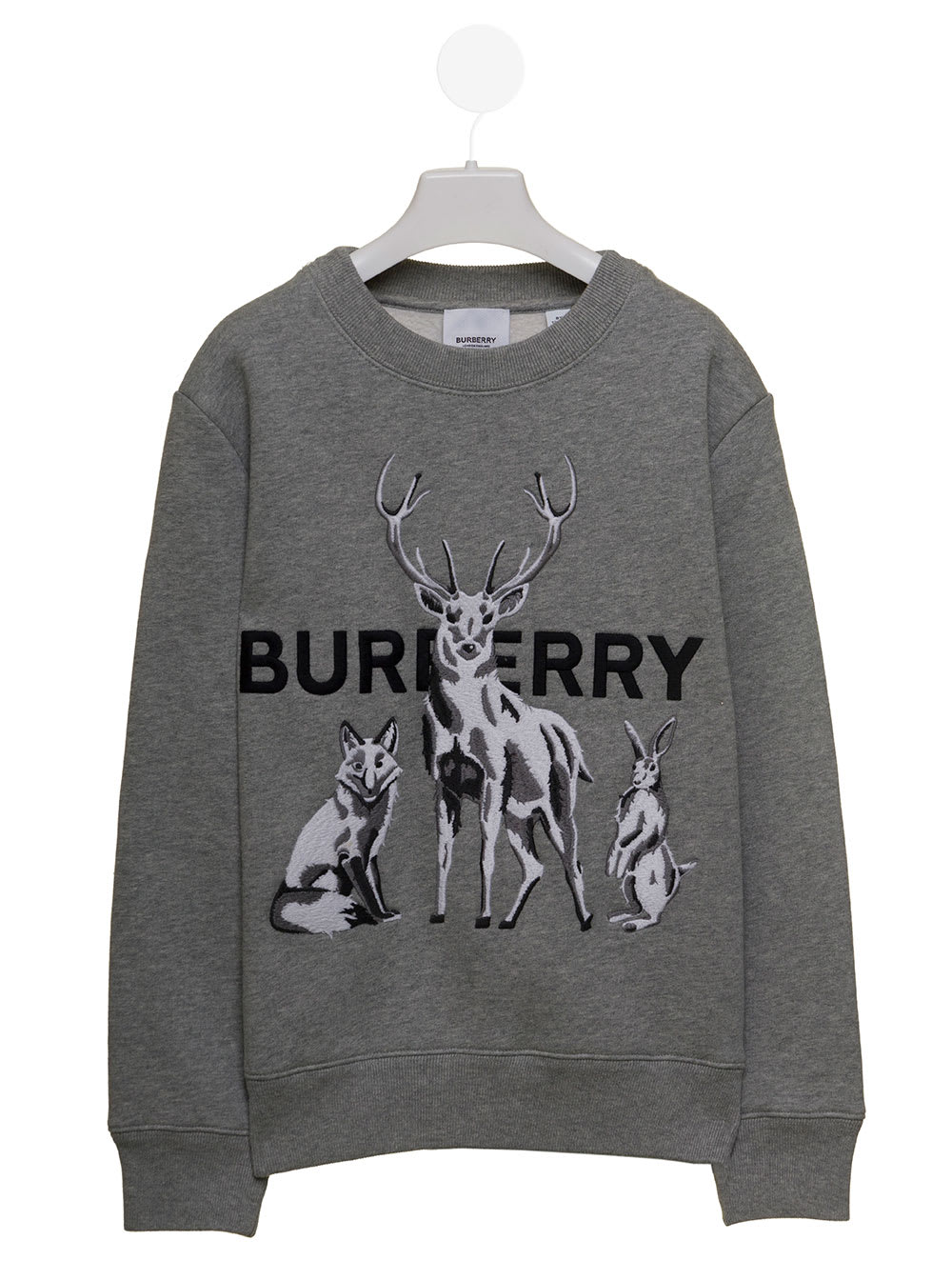 Burberry Kids Baby Boys Grey Embroidered Sweater