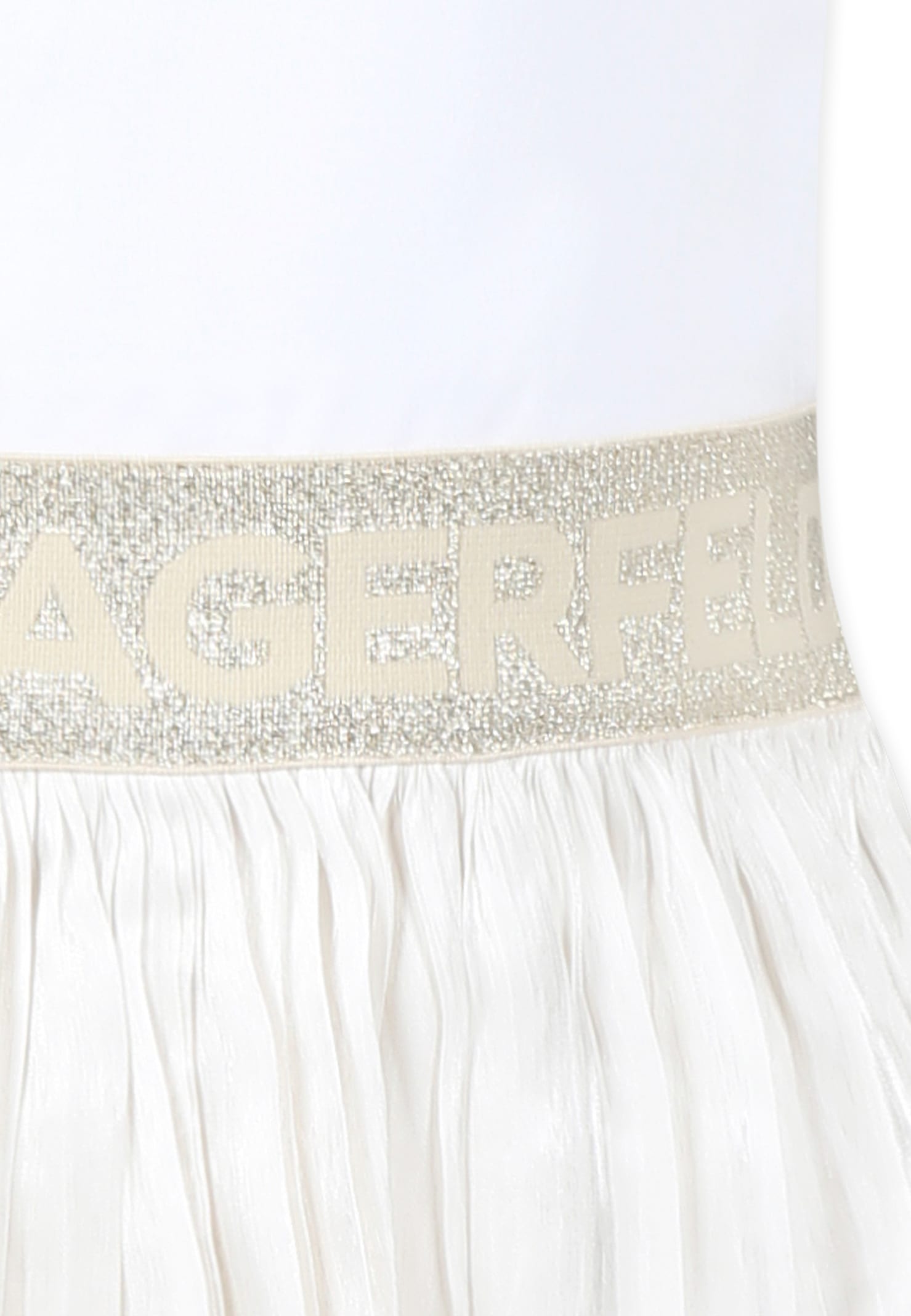 Shop Karl Lagerfeld White Dress For Girl With Logo
