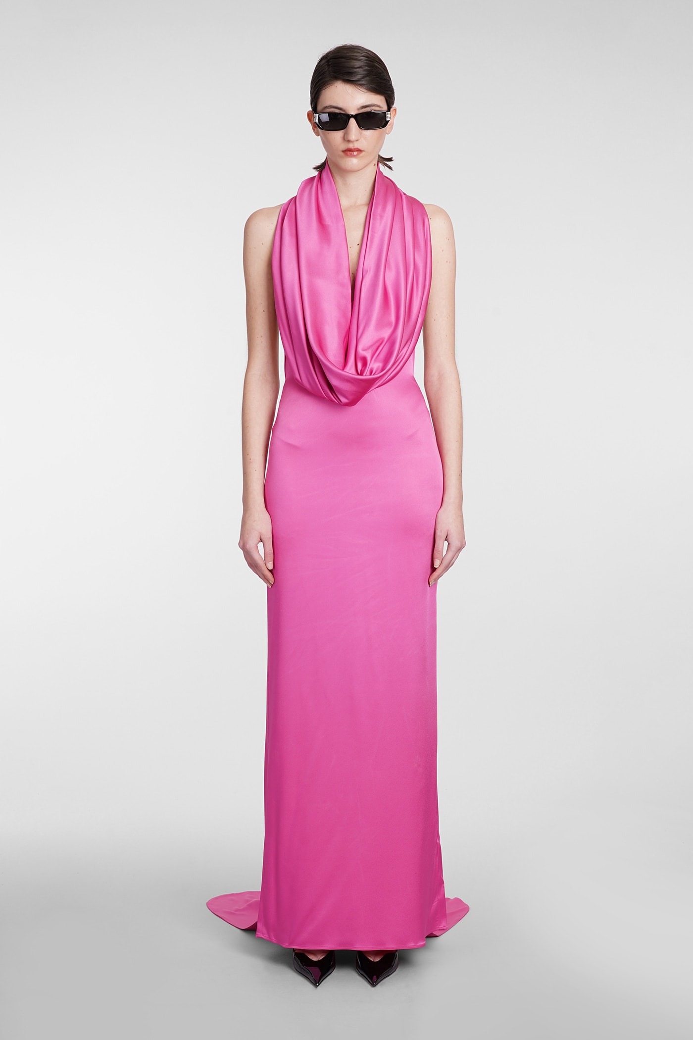Dress In Rose-pink Acetate